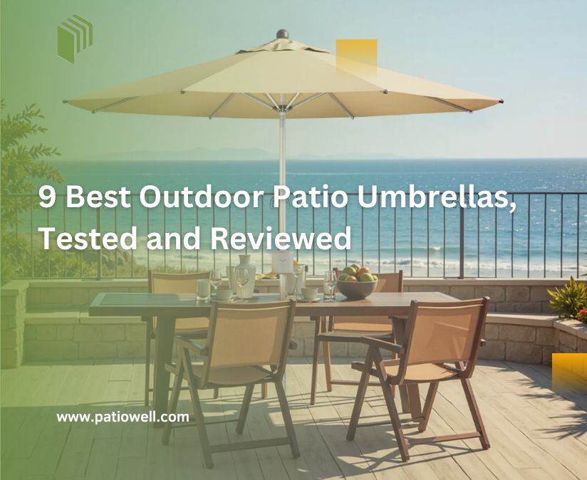 forum a good reasonable patio umbrella ABCCANOPY 9FT 3 Tiers 8 Ribs OLEFIN 5-Year No Fading Red & Orange Stripe Turn your outdoor dining area into a shaded lounge for family and friends for any occasion Mosaic Round 9 ft Patio