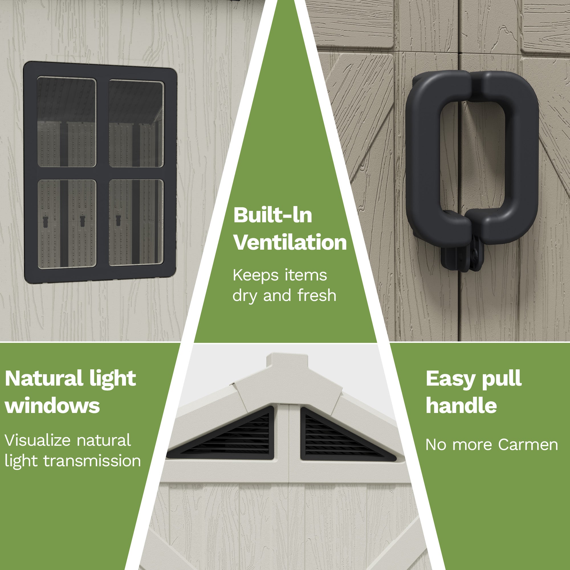 Patiowell 10x16ft Kick-it Plastic Storage Shed with Skylight & Windows