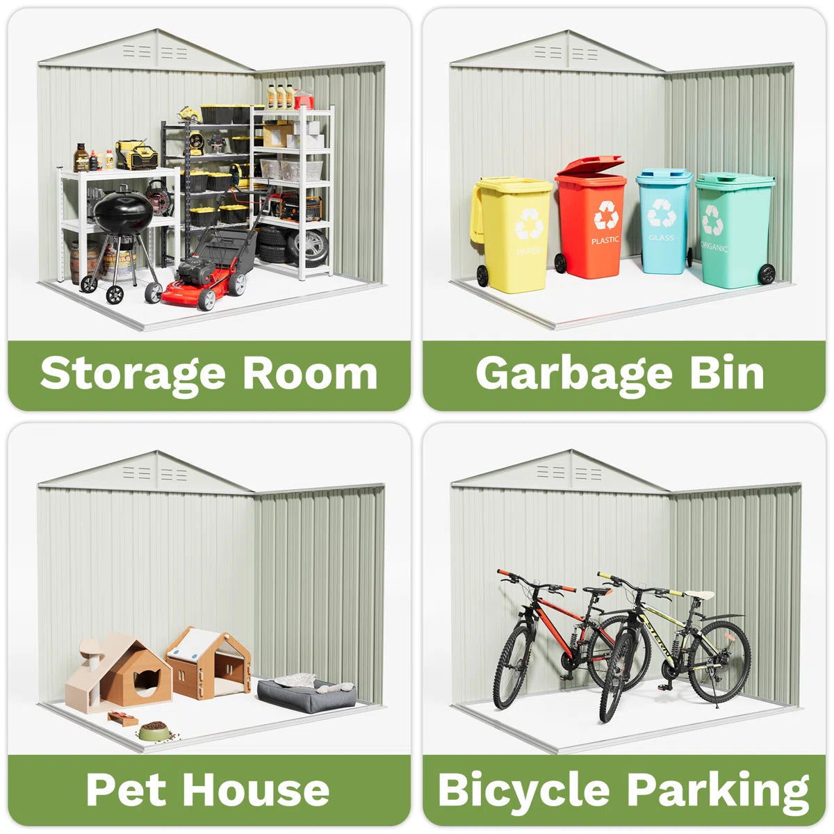 Patiowell 6x4 Metal Shed with Floor Frame, Brown