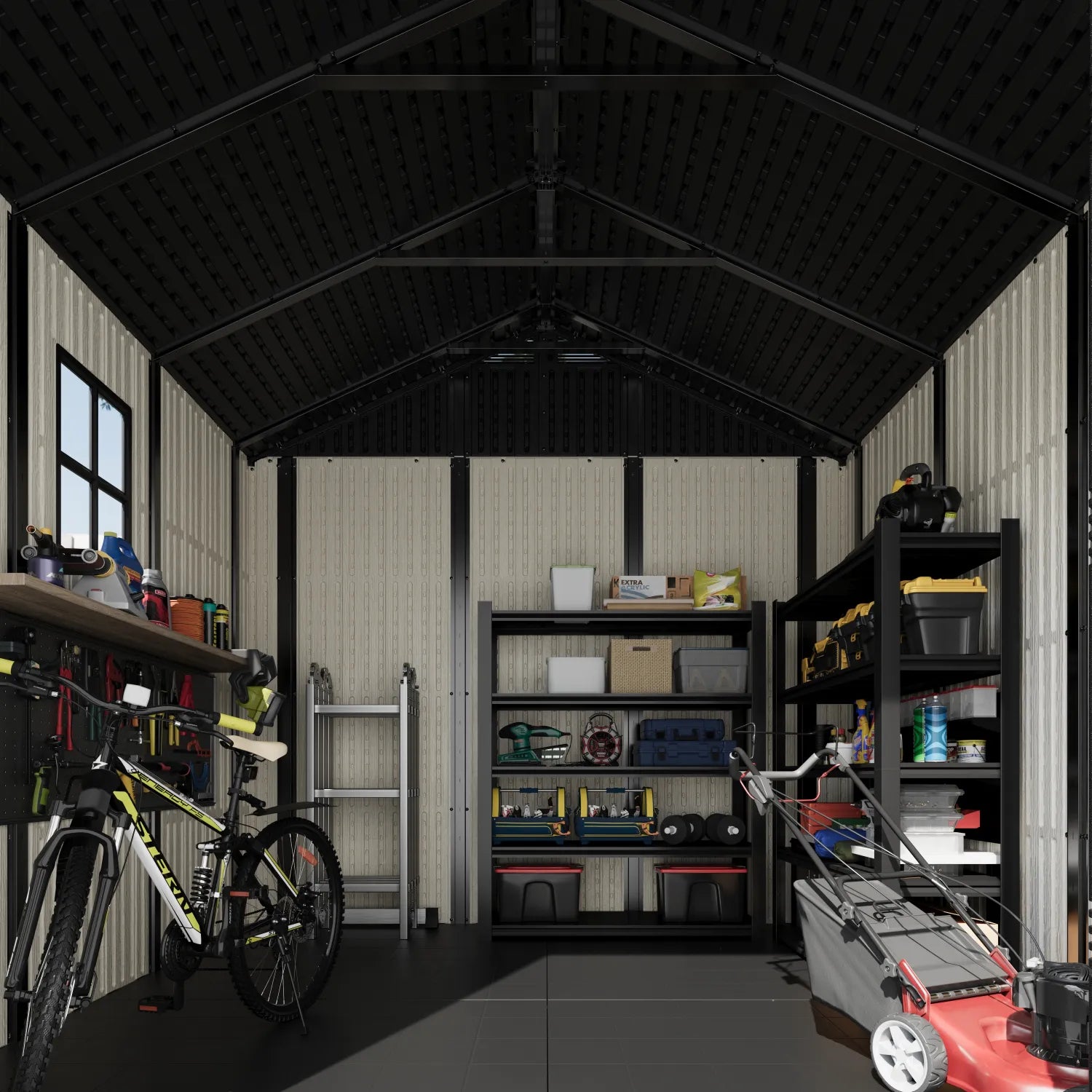 kick-it-8x6-plastic-storage-shed _detail
color:gray white|Size:8x8