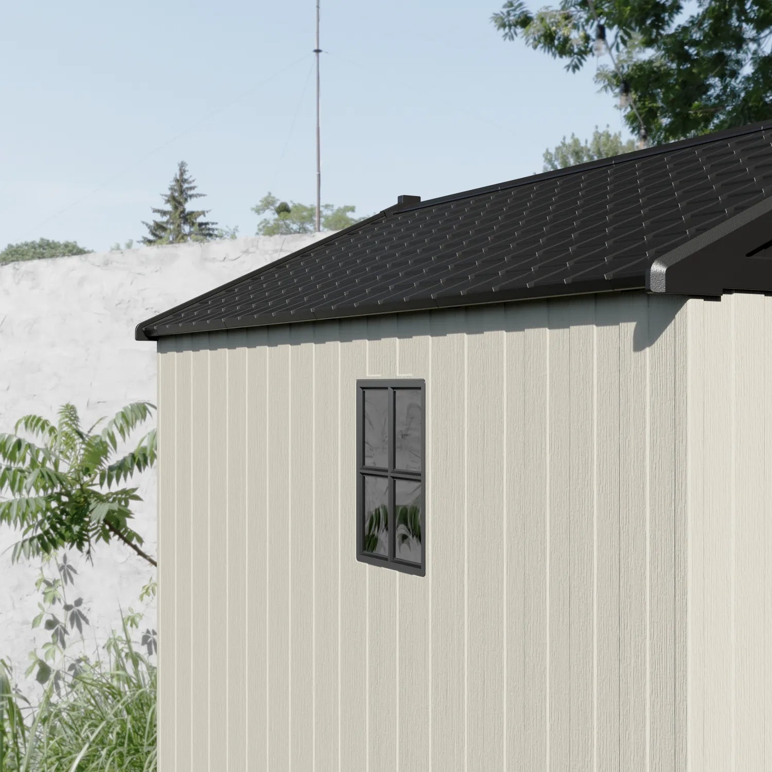 Gray_white_8x10_plastic_shed_with_windows
color:beige,gray white|Size:8x10