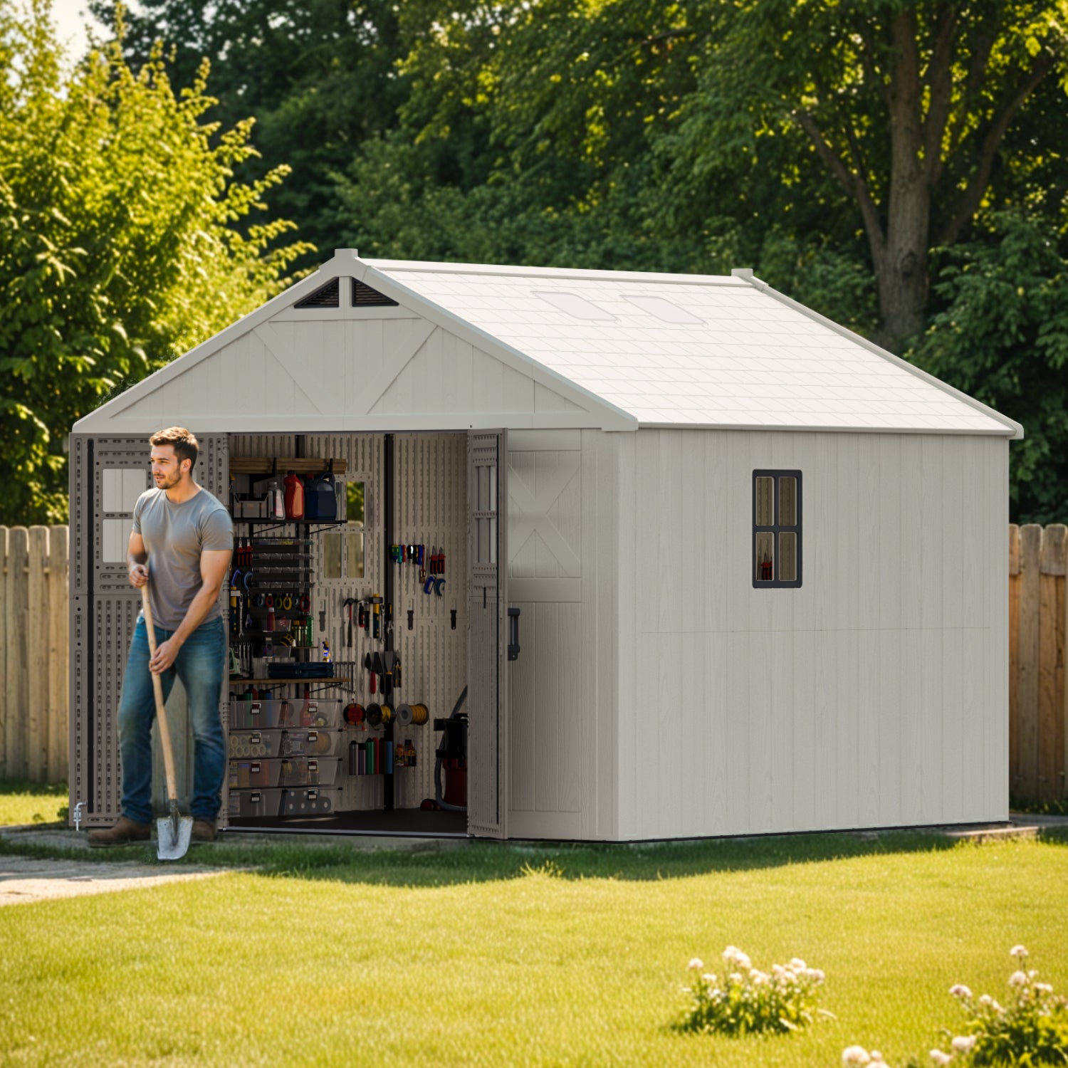 Patiowell 10x10ft Resin Storage Shed-2
Size:10x10