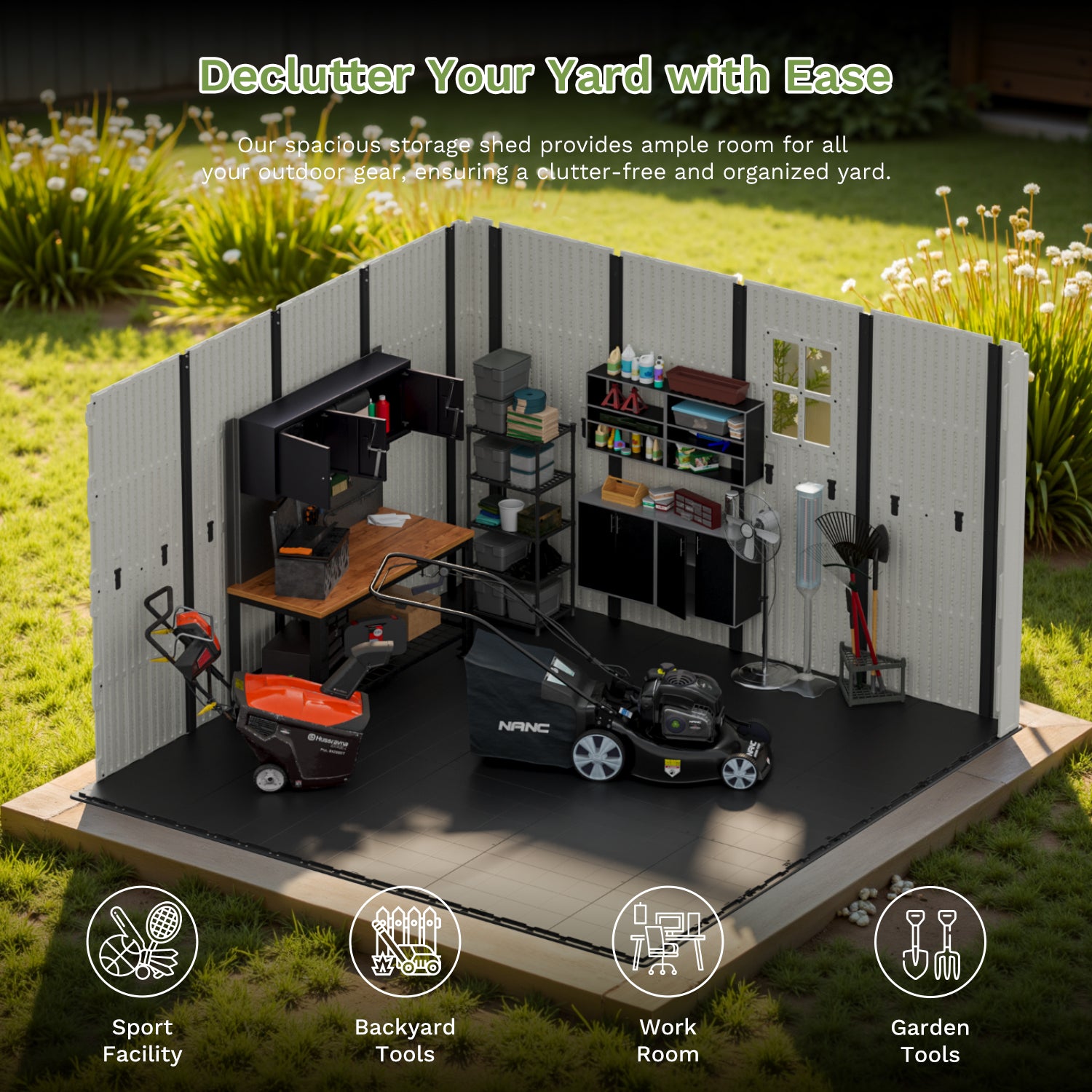 Patiowell 10x10ft Resin Storage Shed-4
Size:10x10