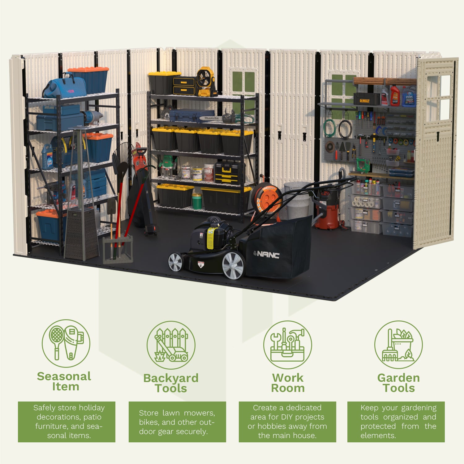 Patiowell 10x12ft Resin Storage Shed-12
Size:10x12