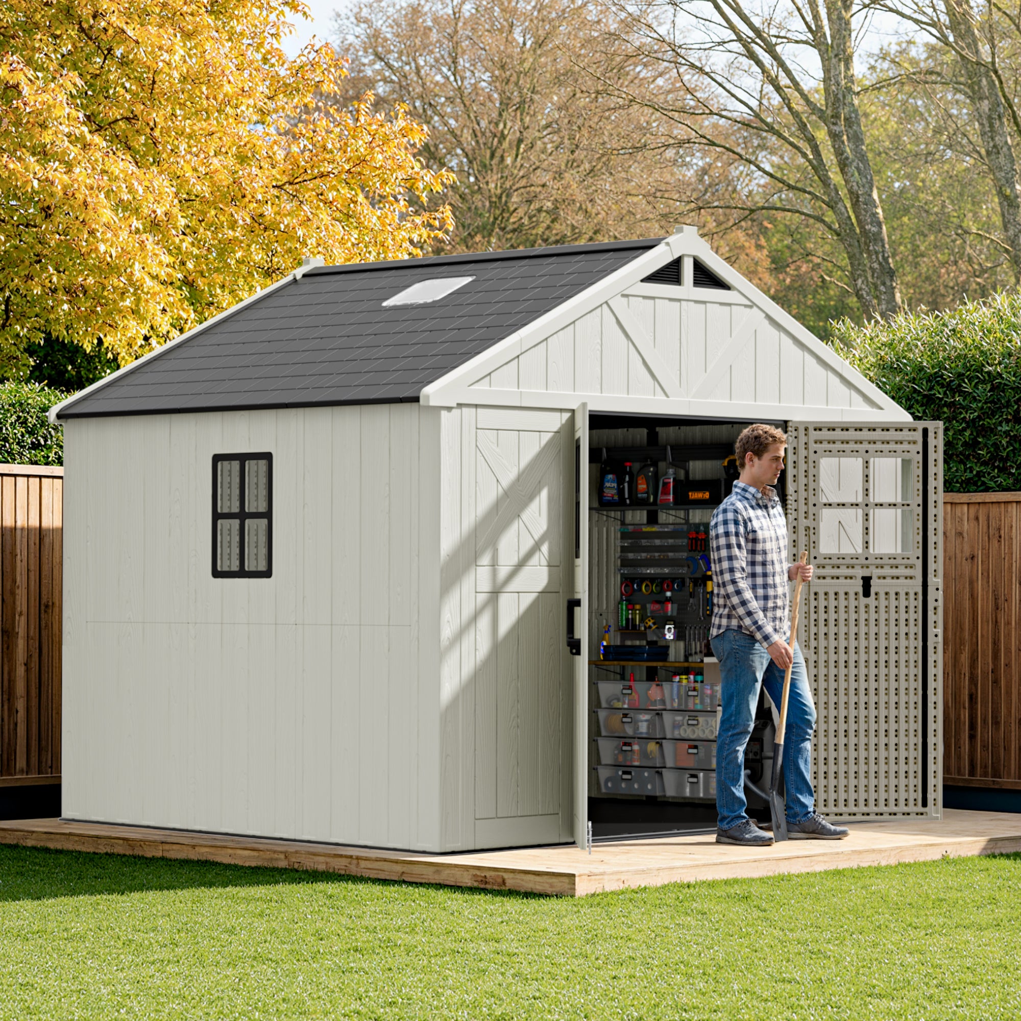 Patiowell 10x8ft Resin Storage Shed-3
Size:10x8