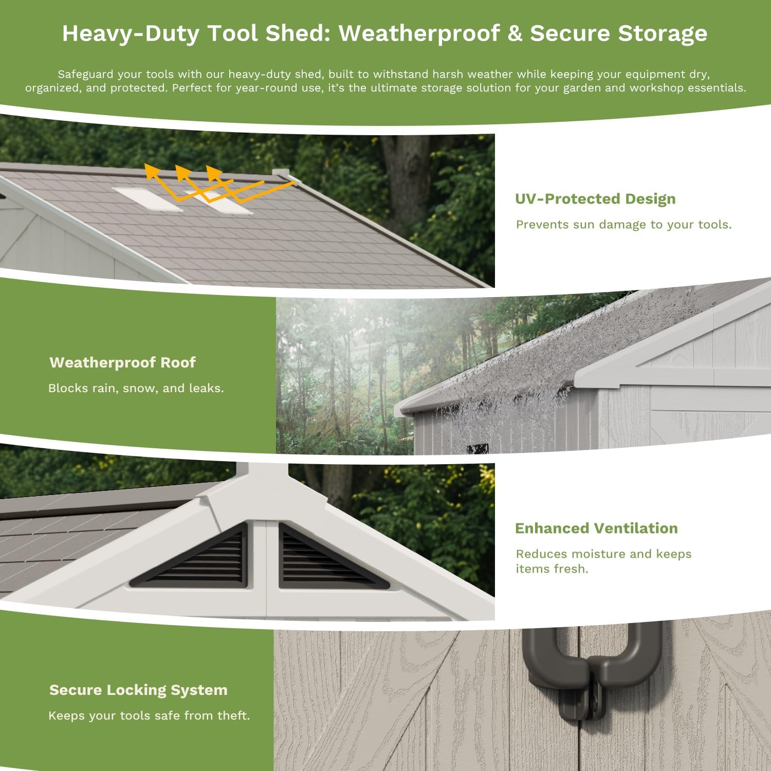 Patiowell 10x8ft Resin Storage Shed-4
Size:10x8