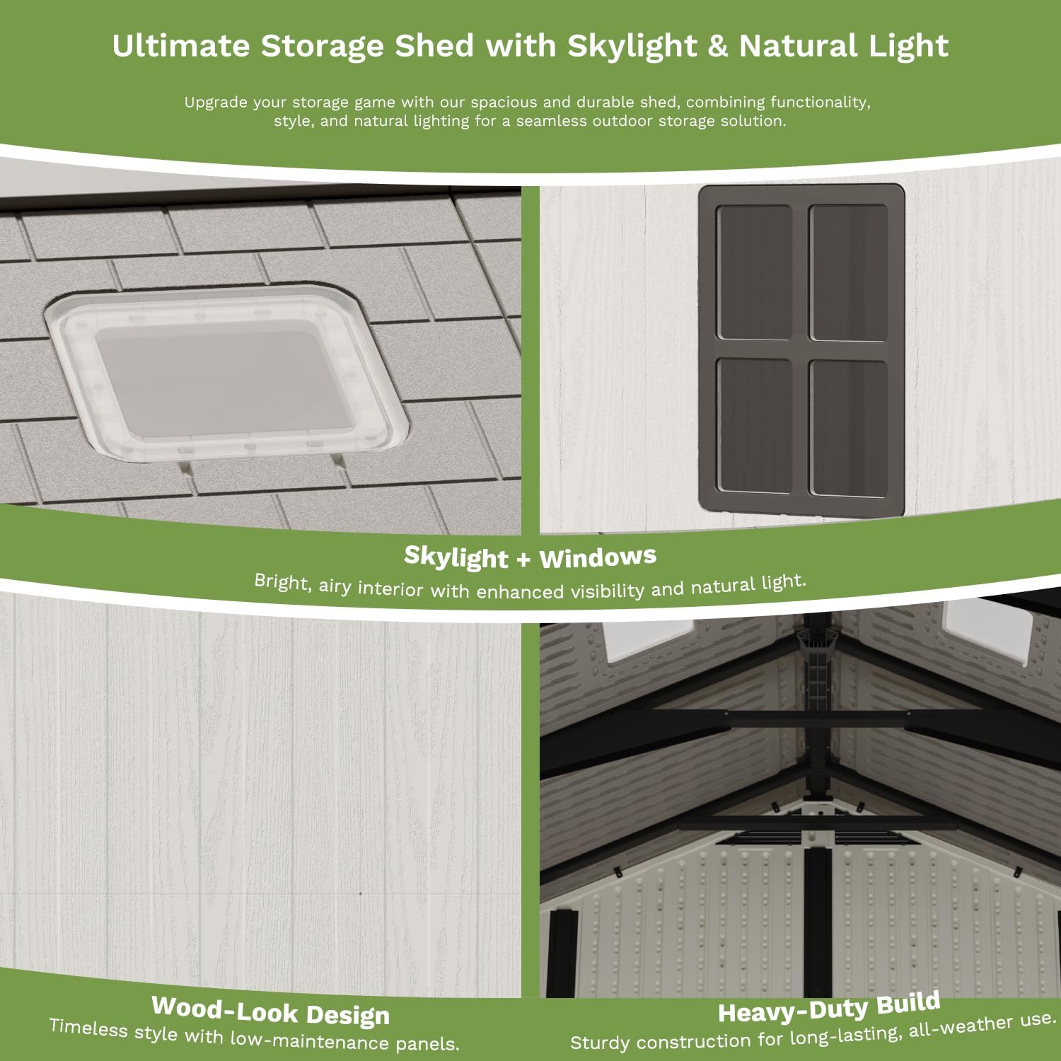 Patiowell 10x8ft Resin Storage Shed-5
Size:10x8