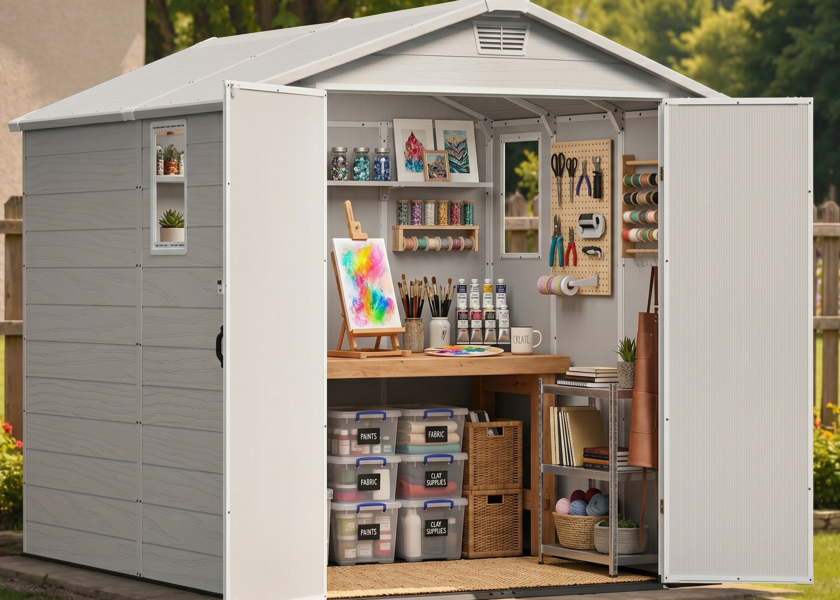 CREATE HER PERFECT SHE SHED
Metal & Plastic Sheds for Every Mom’s Passion