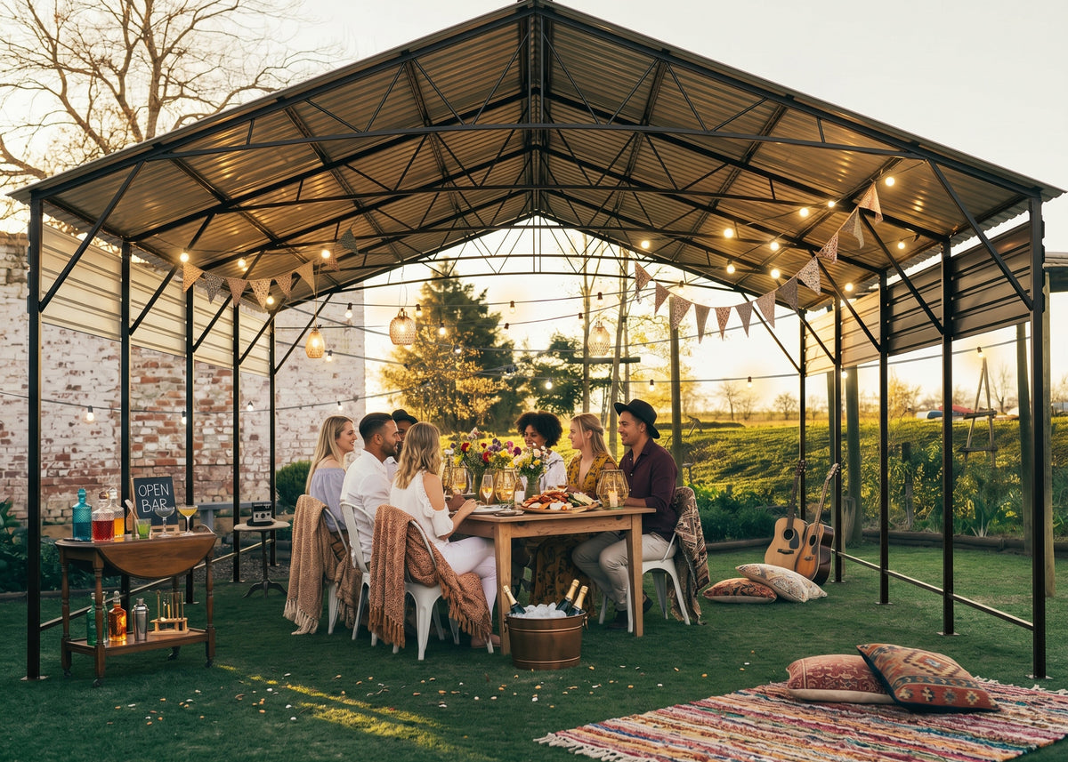 Patiowell metal carports for outdoor party