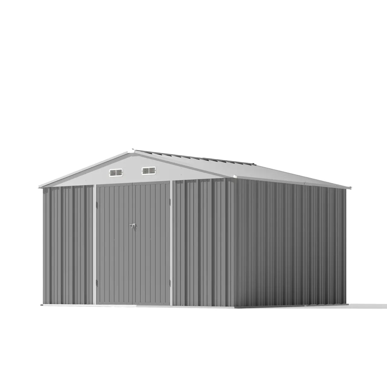 patiowell 10x8 metal storage shed in cool gray color:cool gray|style:without floor base