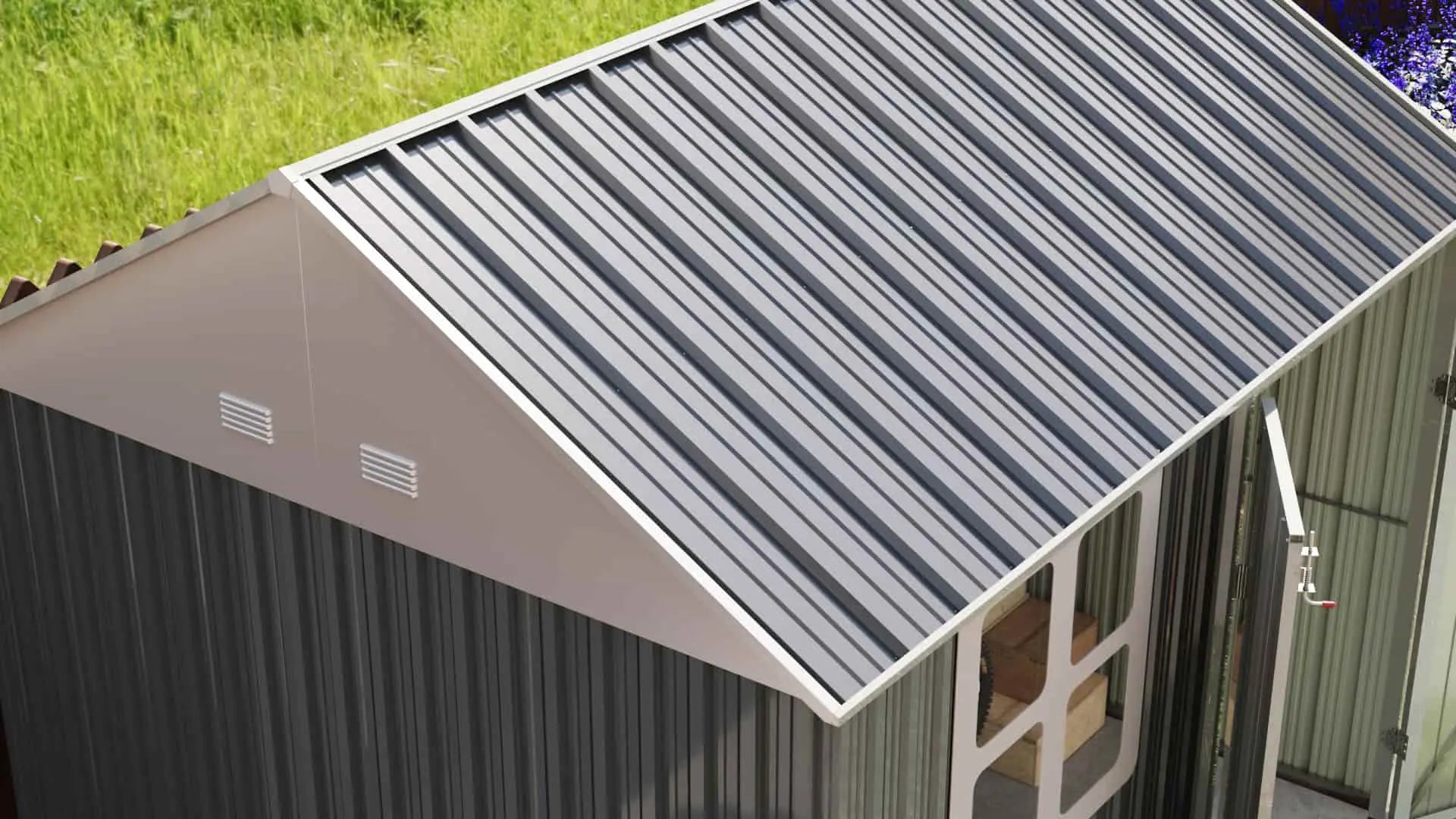 roof-of-10x8-metal-storage-shed-with-windows