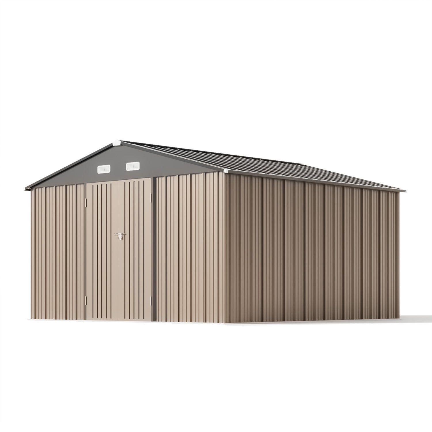 patiowell 12x12 metal shed
color:Khaki|Size:12x12