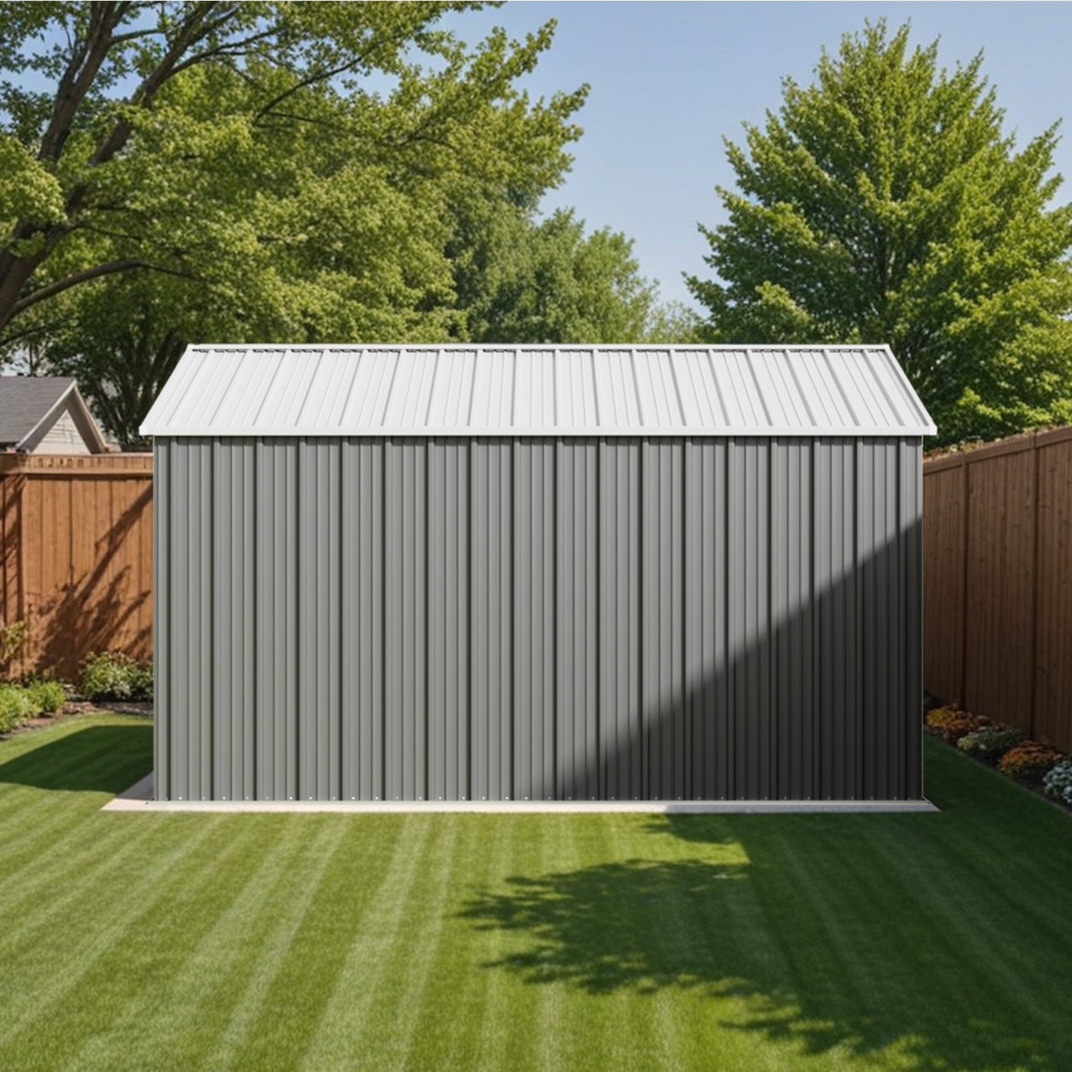 patiowell 12x12 outdoor metal shed
color:cool gray|Size:12x12