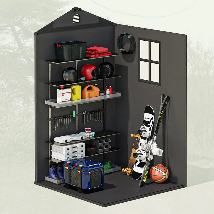 Patiowell 4x4 Plastic Storage Shed-Inner Space