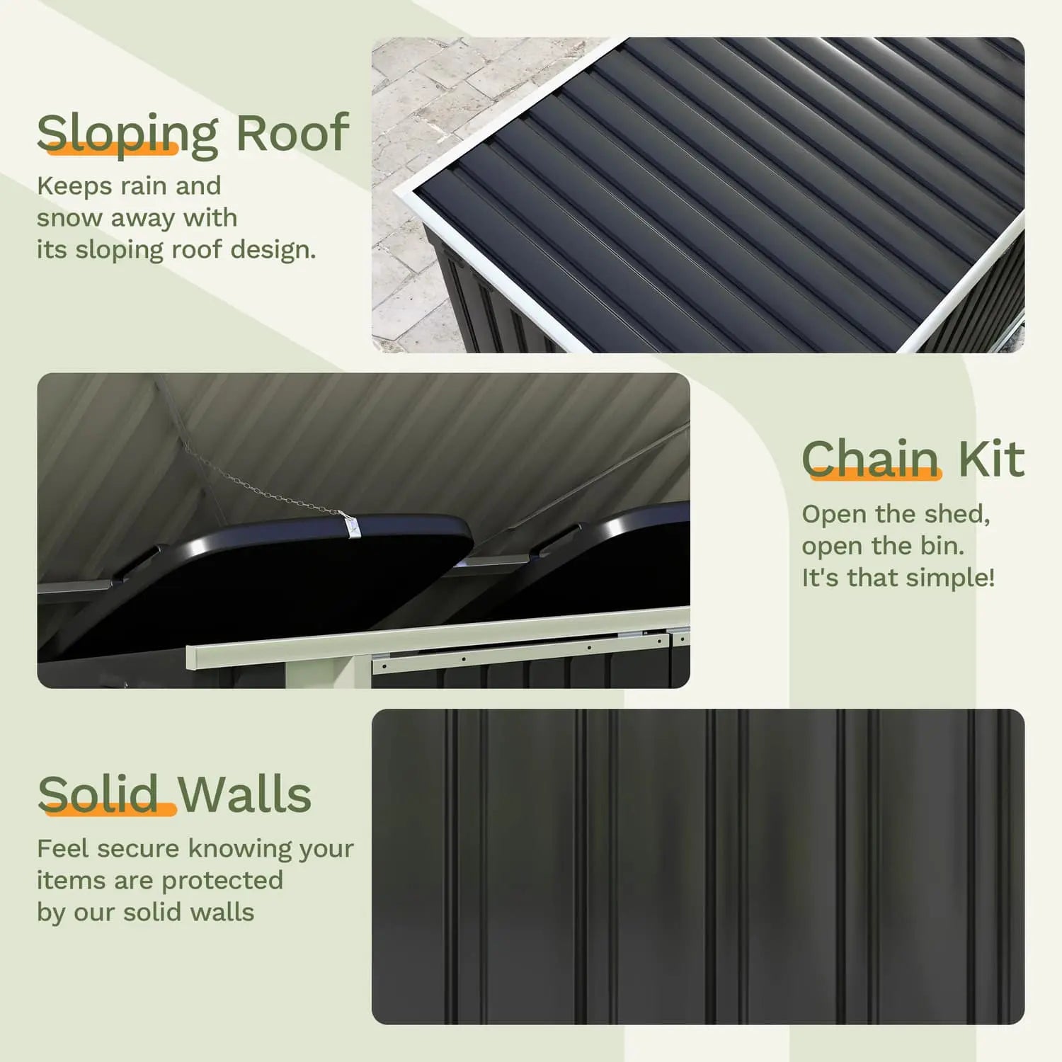 6x3 metal bike storage shed filled features