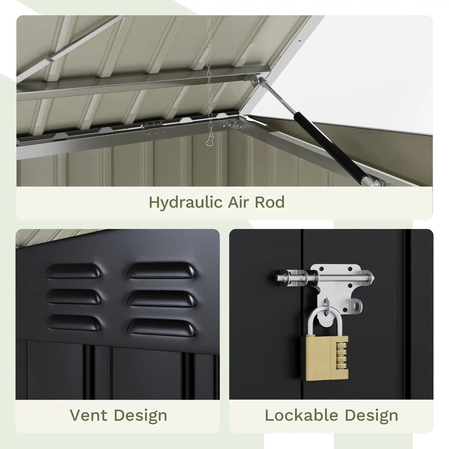 6x3 metal bike storage shed features