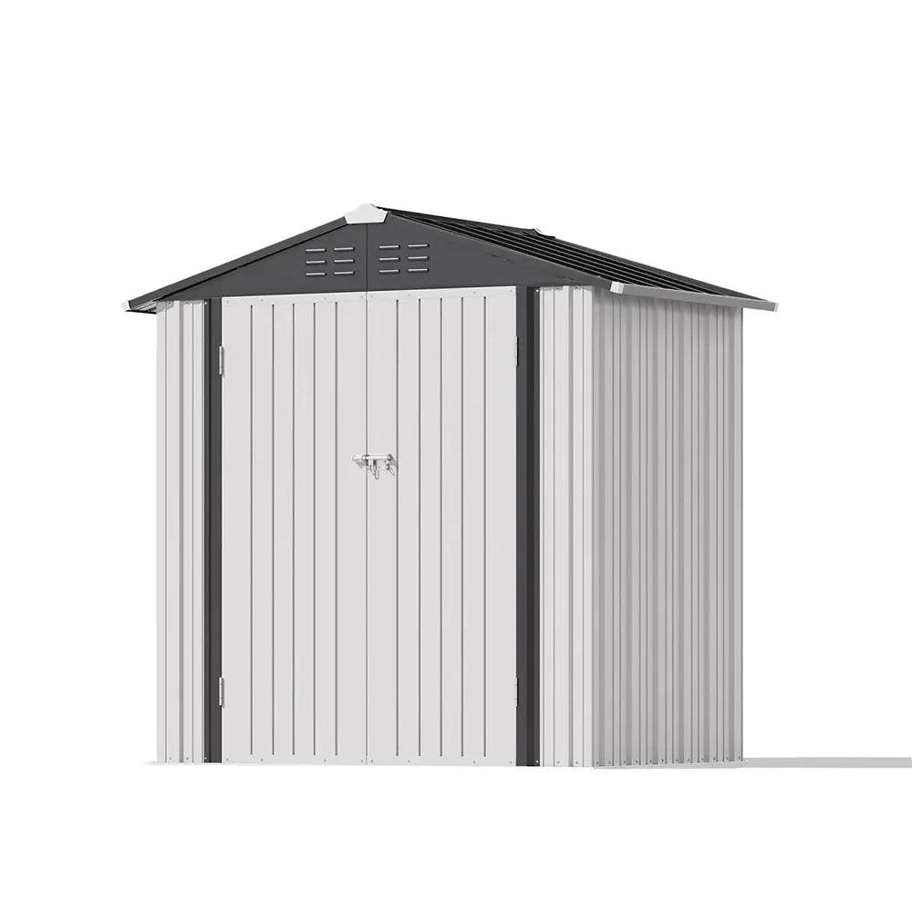 6x4 metal storage shed pure white
color:white