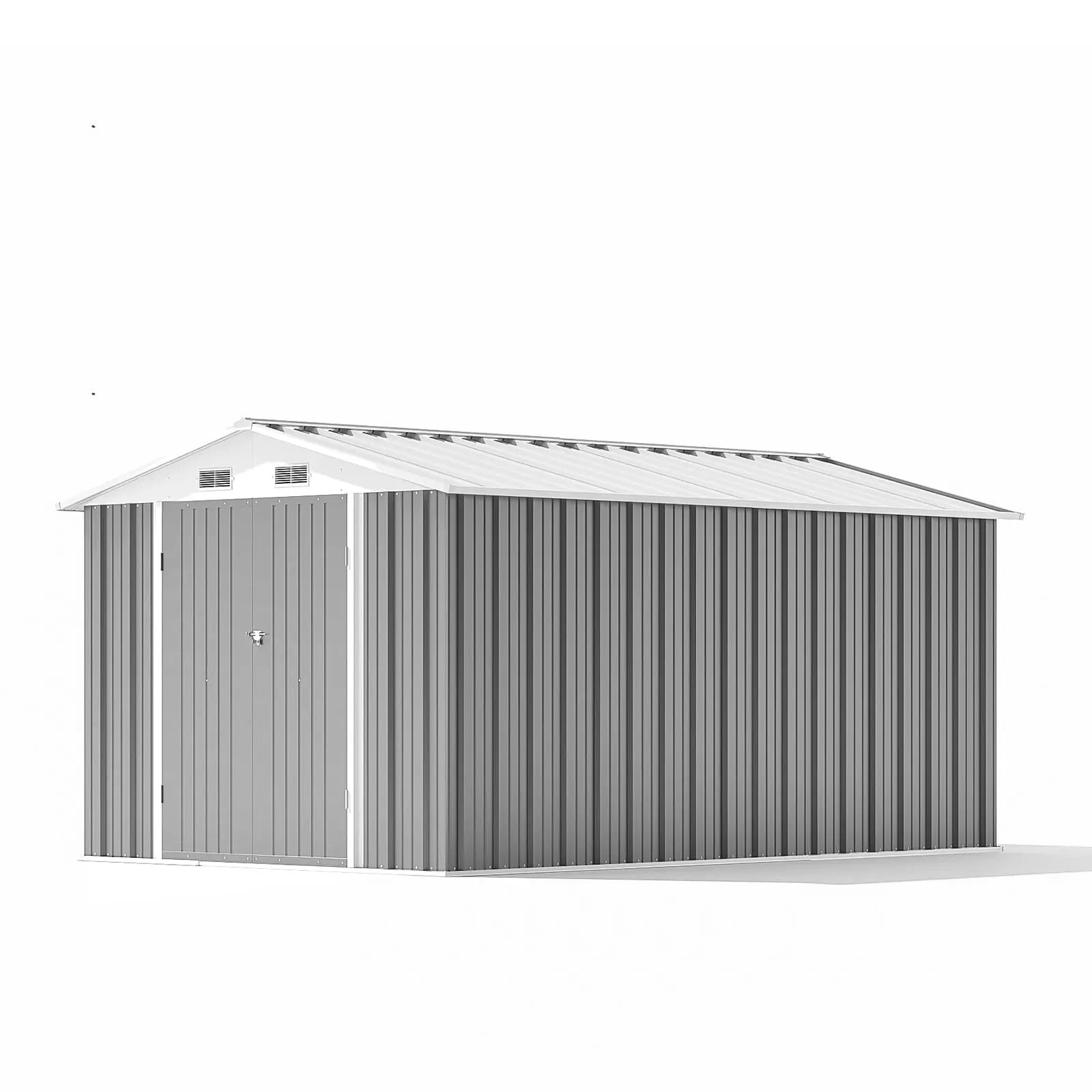 Patiowell 8x12 Metal Shed-Gray color:cool gray