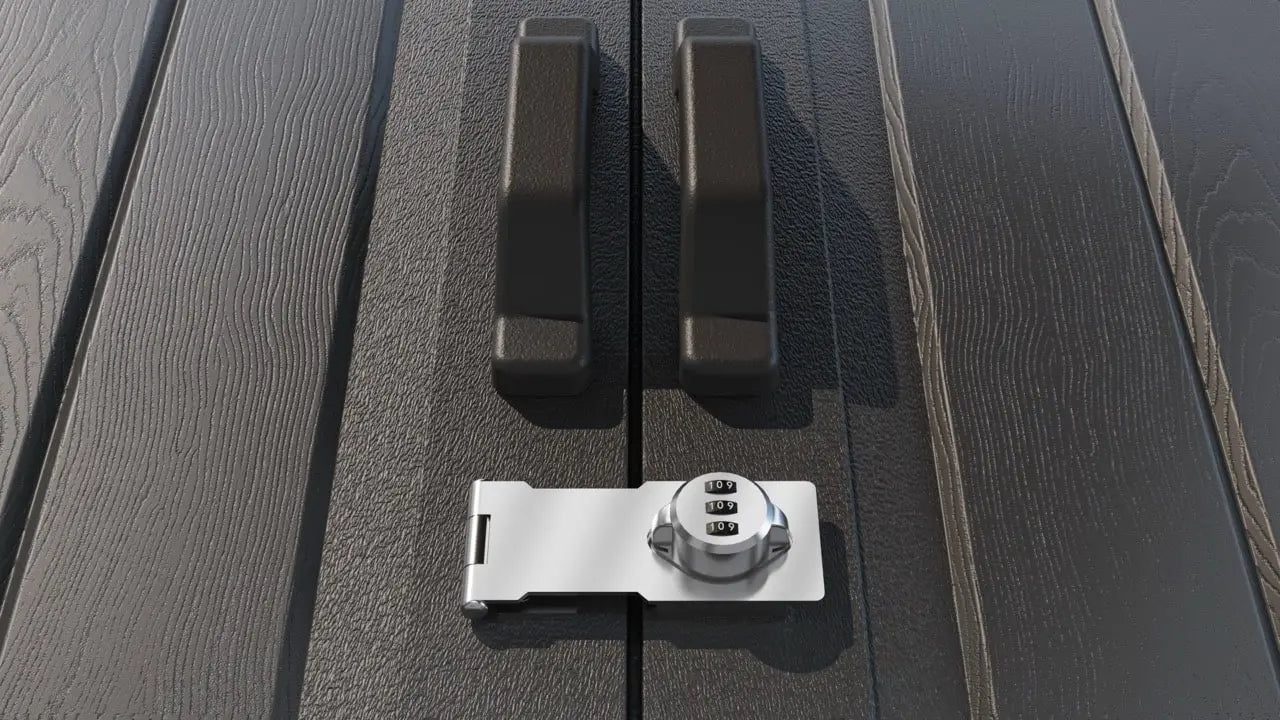 The combination lock of the 8x6 plastic storage shed