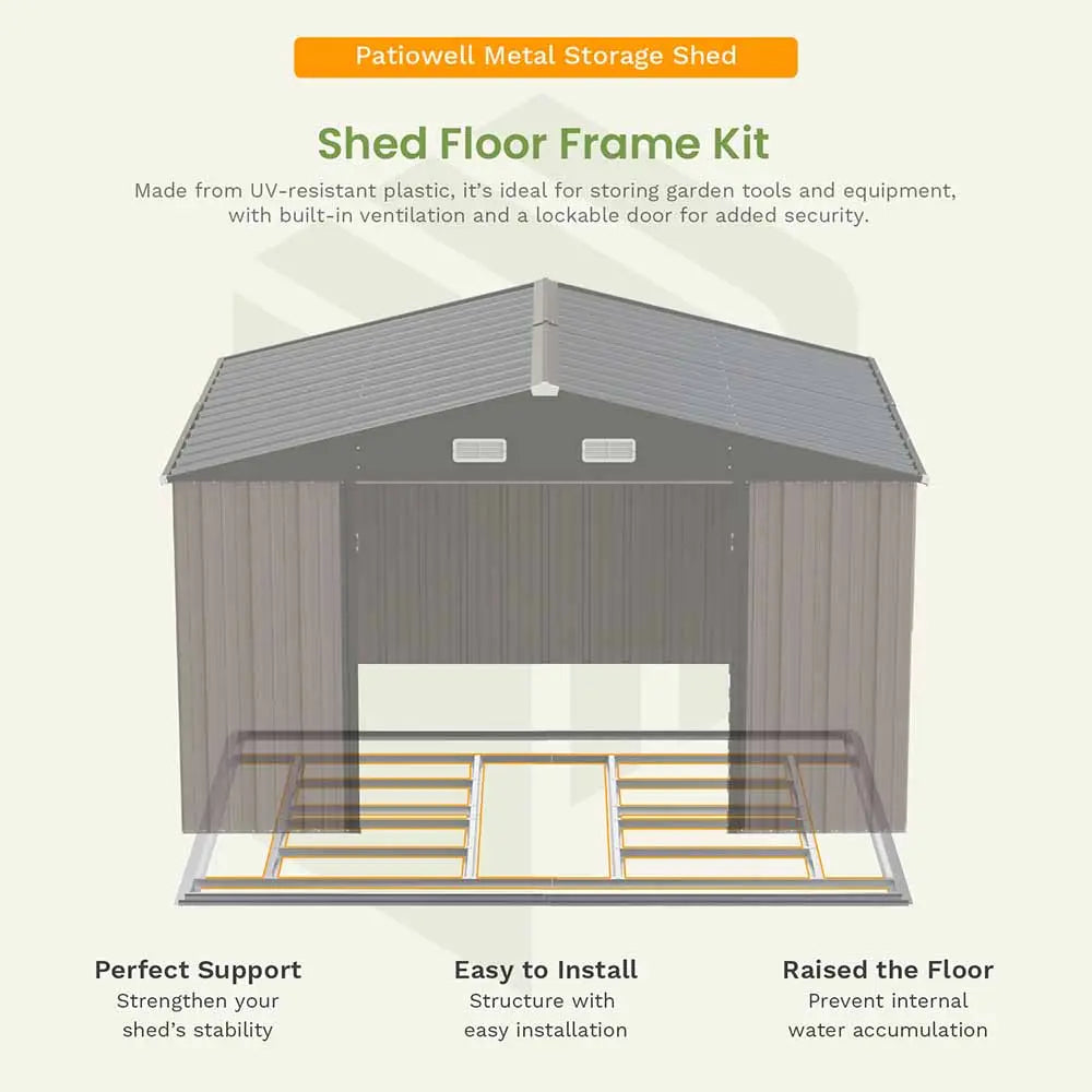 patiowell metal storage shed
shed floor frame kit
color:brown|style:without floor base,with floor base