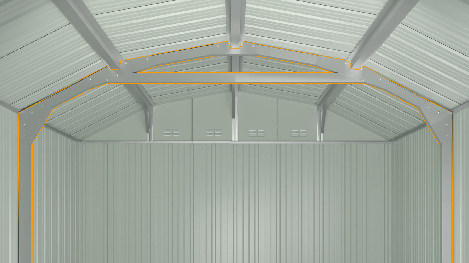 Patiowell 10x12 metal shed with barn style