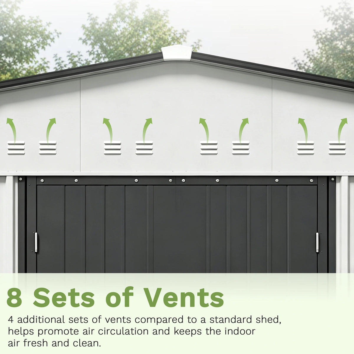 Patiowell 10x12 metal shed with barn style