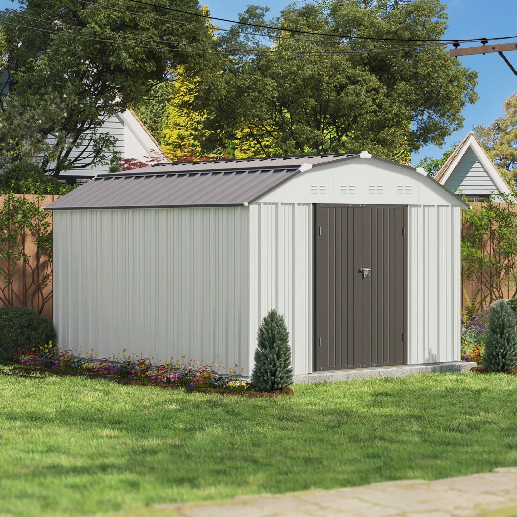 Patiowell 10x12 Barn Style Metal Shed with Gambrel Roof