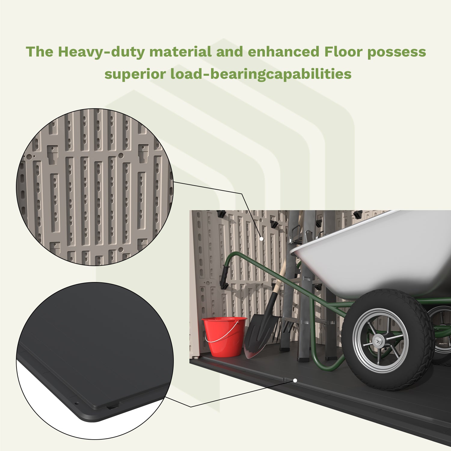 Patiowell 26 cu ft plastic cabinet beige