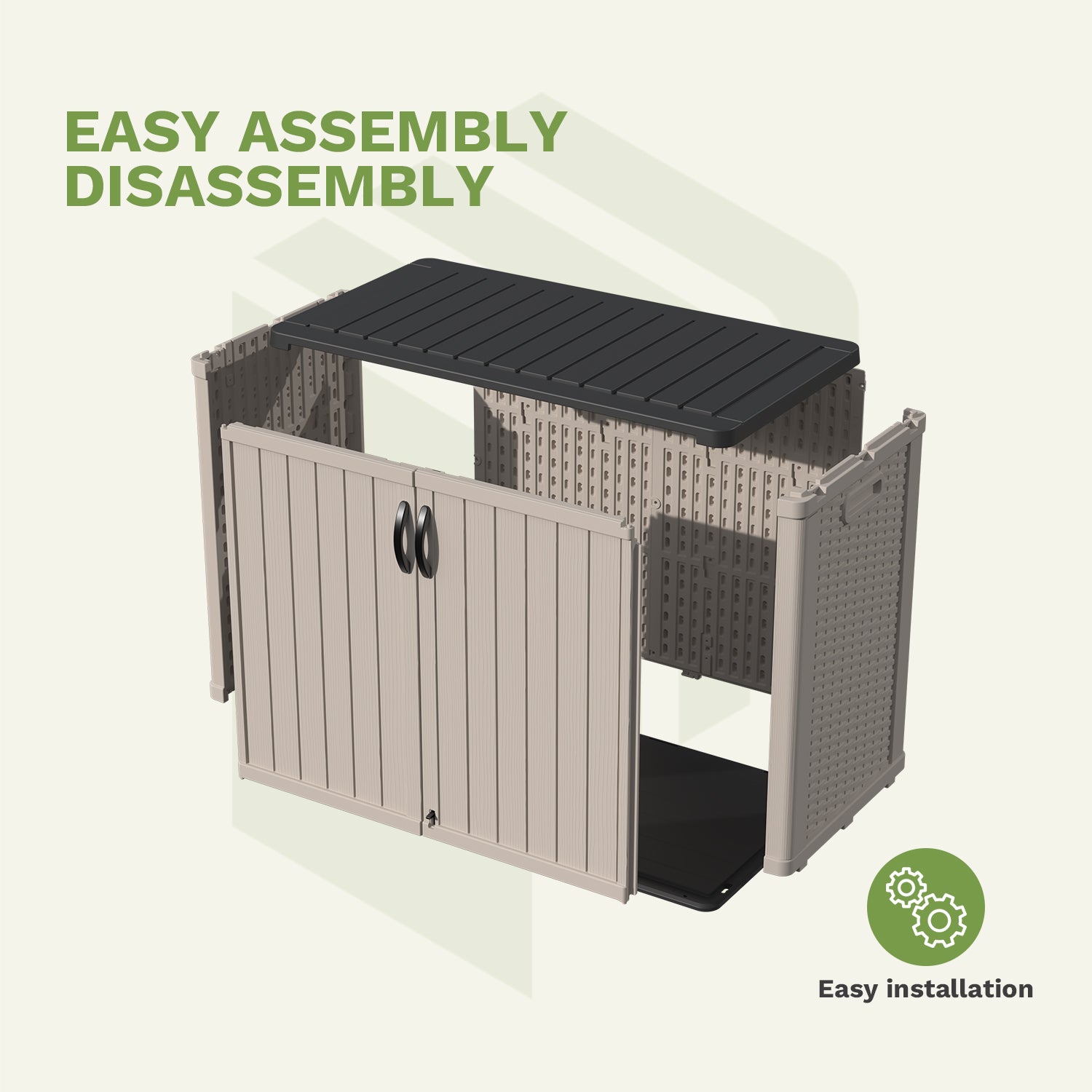 Patiowell 26 cu ft plastic cabinet beige