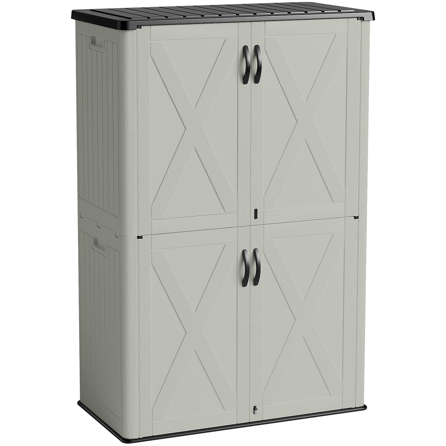 Patiowell 50 Cu.ft Plastic Storage Cabinet, Beige | Patiowell