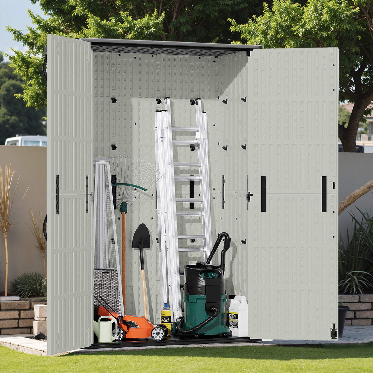 Patiowell 50 cu ft plastic cabinet beige