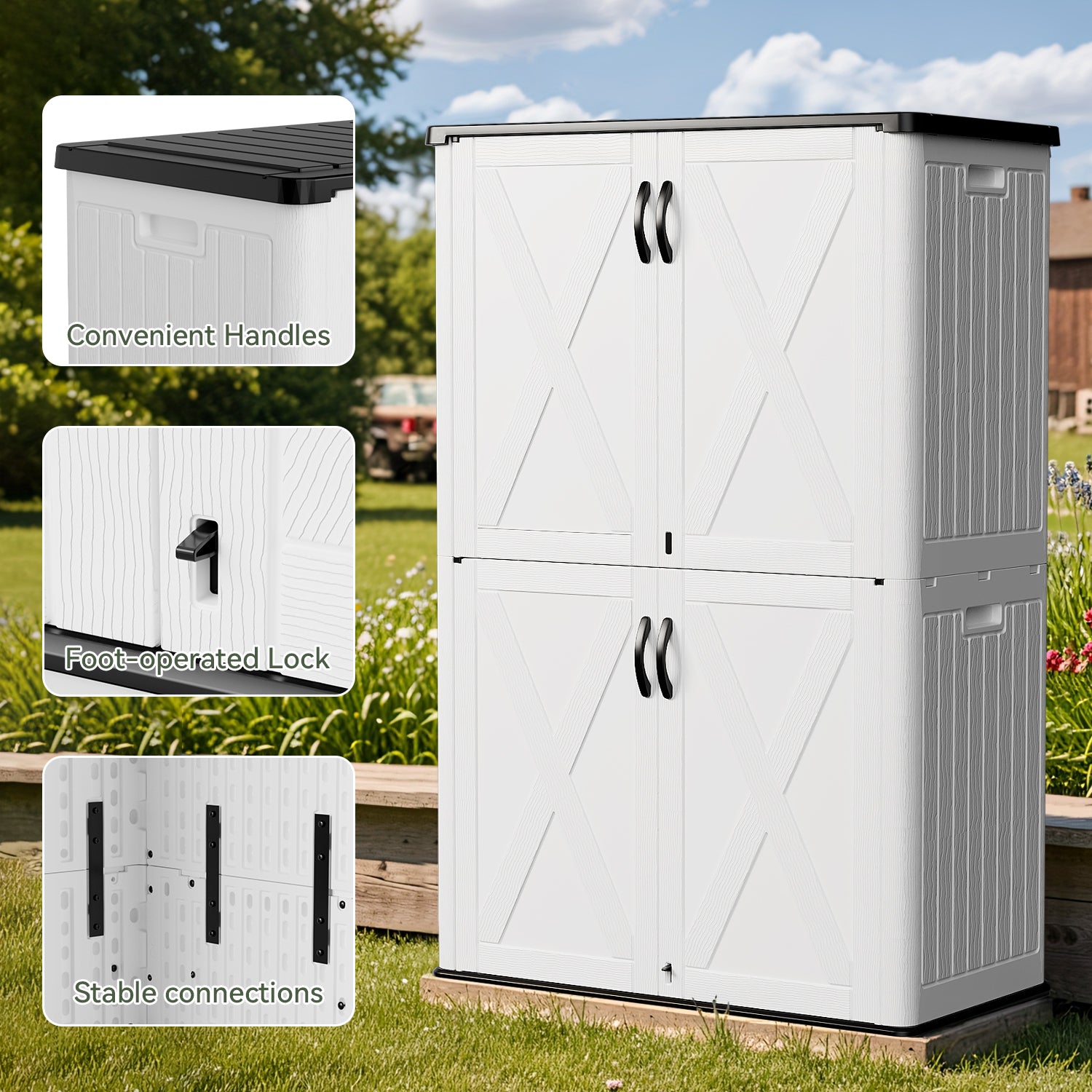 Patiowell 50 cu ft plastic cabinet white