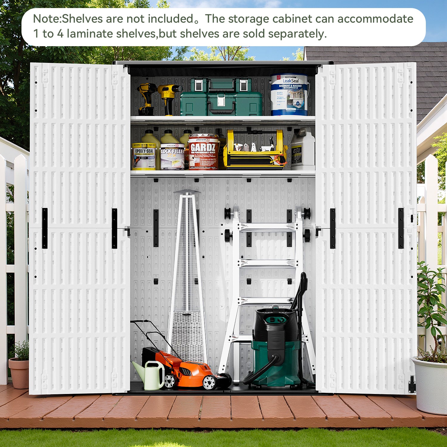 Patiowell 50 cu ft plastic cabinet white