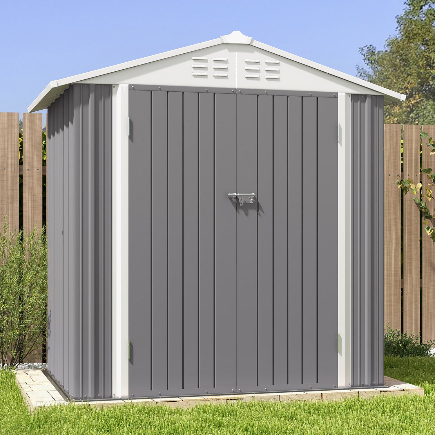 Patiowell 6x4 metal shed gray