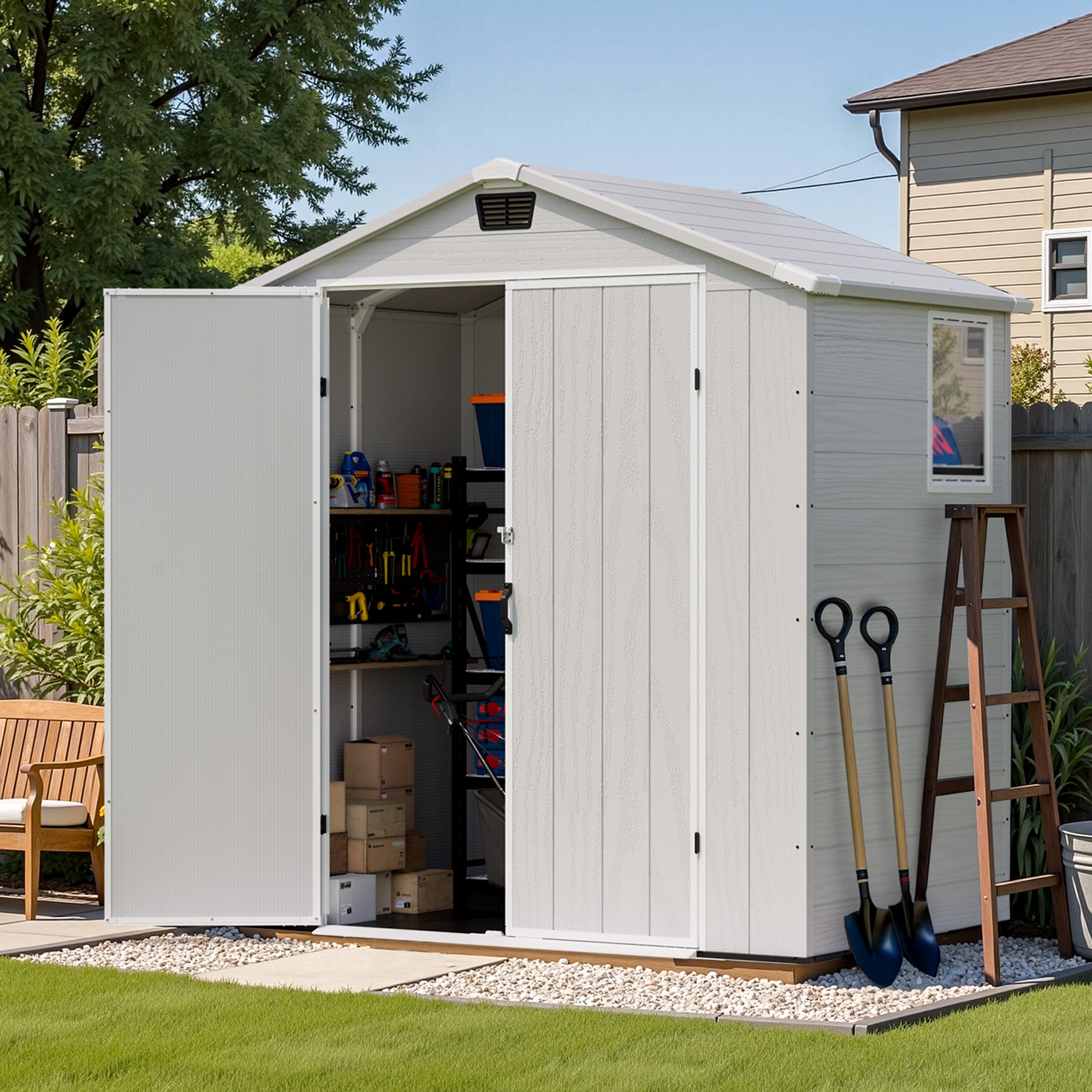 Patiowell 6x4 plastic shed gray