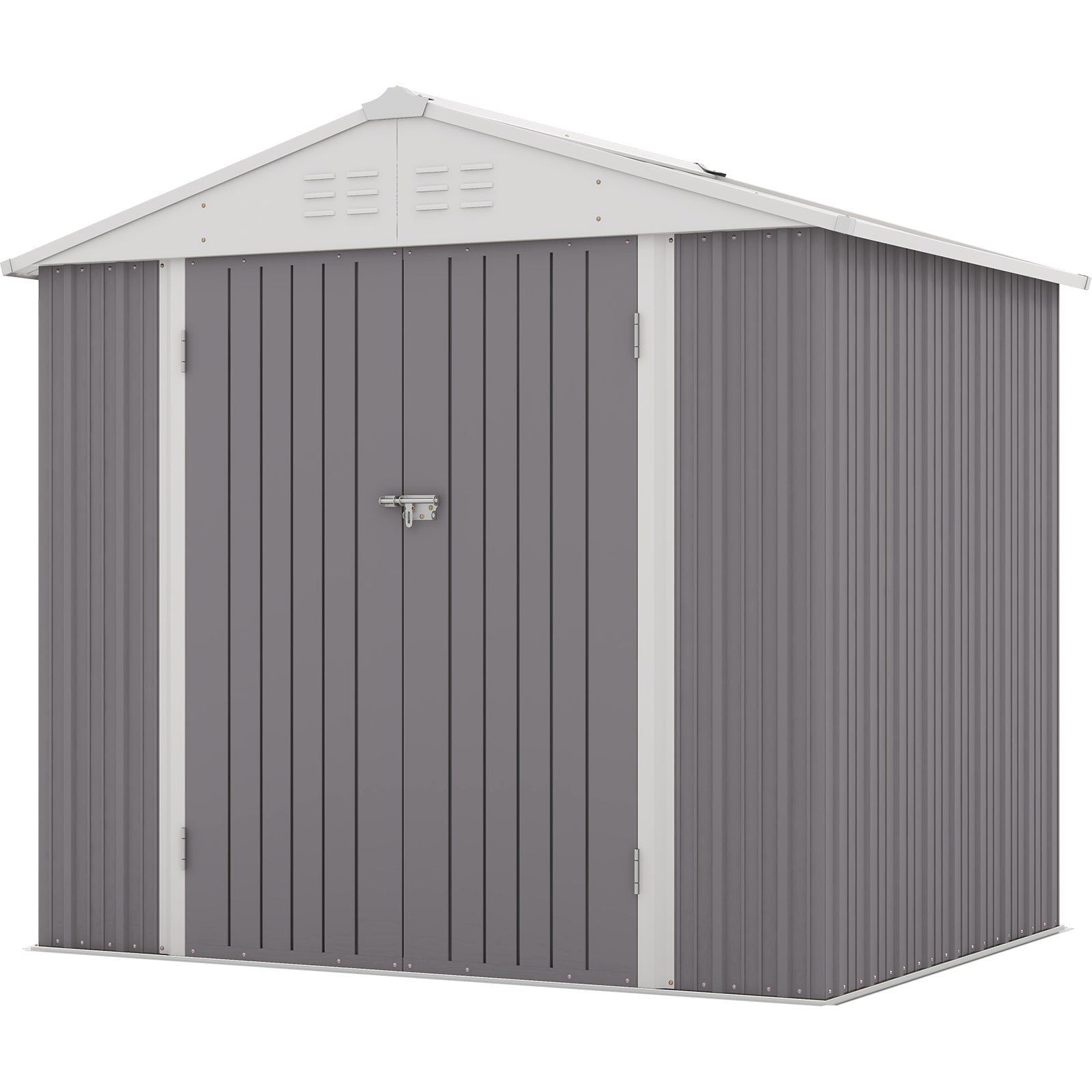 8x6 Metal Storage Shed with Gable Roof (Gray) | Patiowell