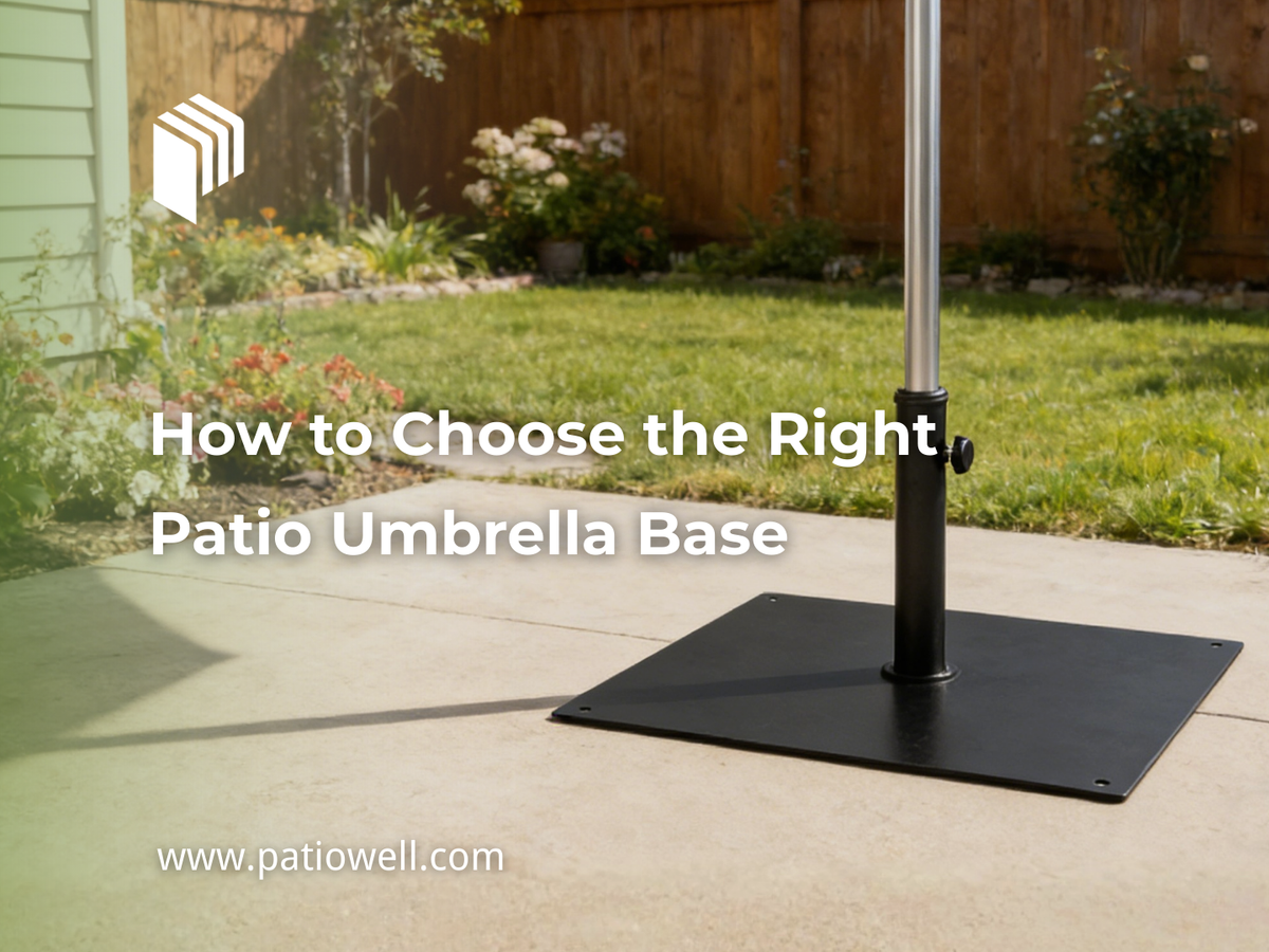 choosinf patio umbrella stand LOVE YOUR DECK | Holder | 2 Piece Split Design | Outdoor Umbrella Base and Mount making it easier to lift and reposition Best Patio Umbrellas For Wind