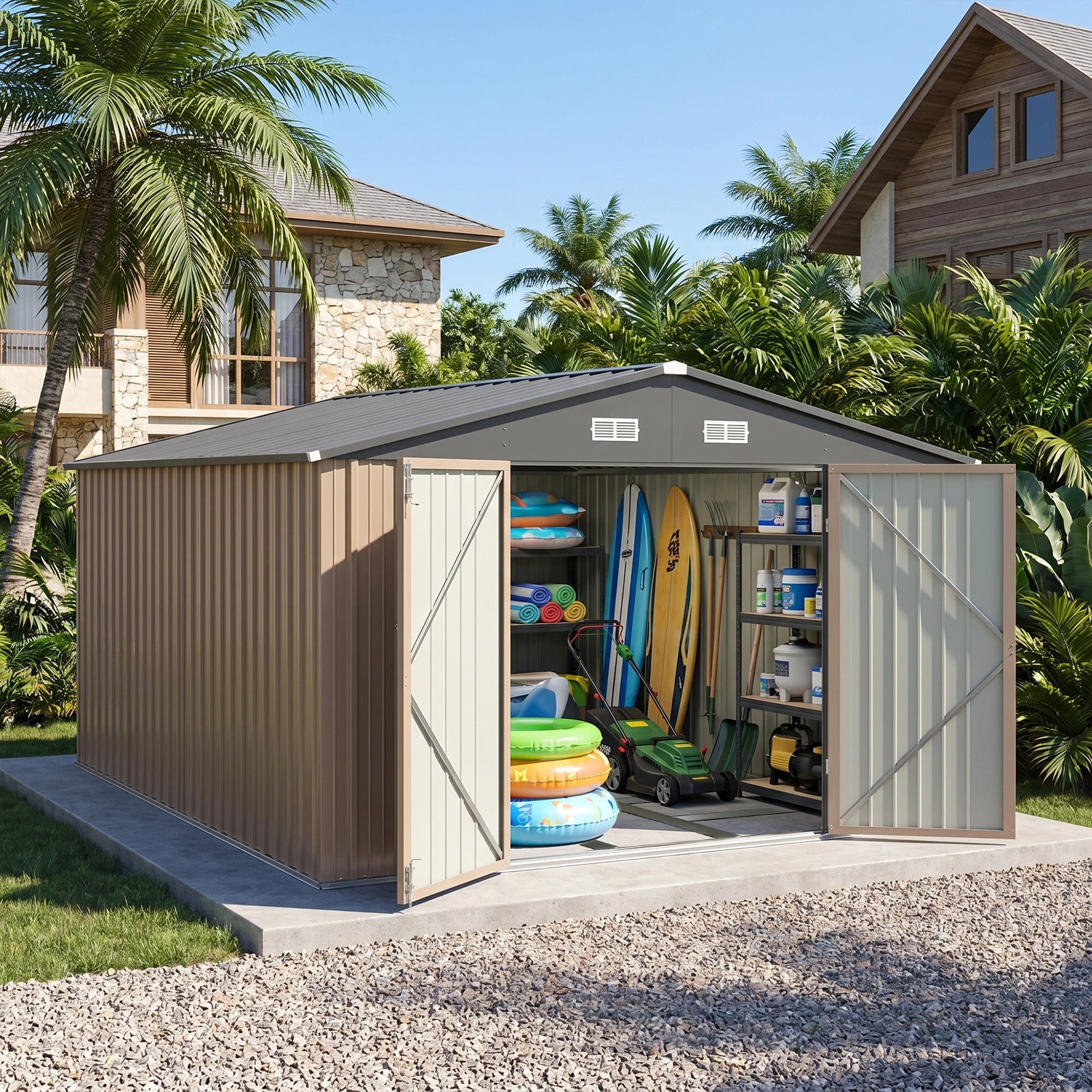Patiowell 10x12 metal shed with floor