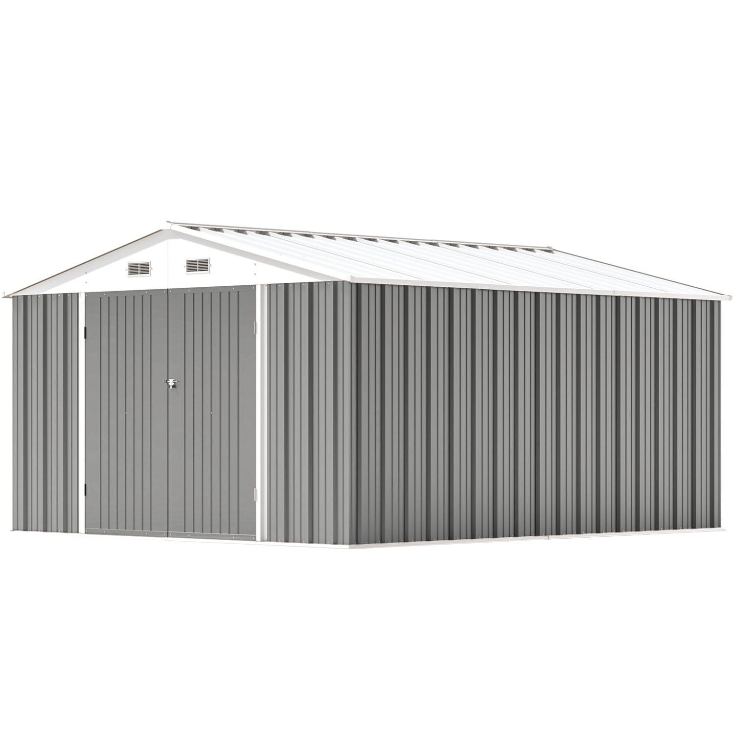 Patiowell 10x12 Metal Shed with Vents, Gray