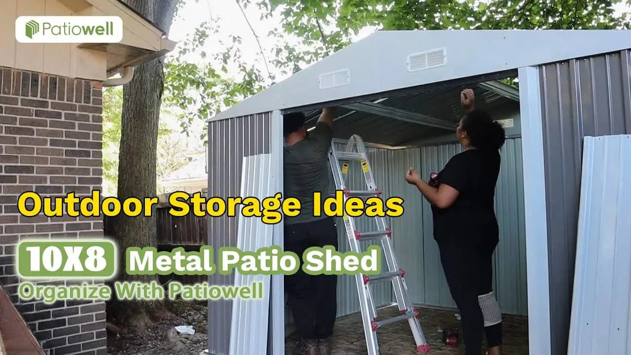 patiowell 10x8 metal storage shed outdoor storage ideas