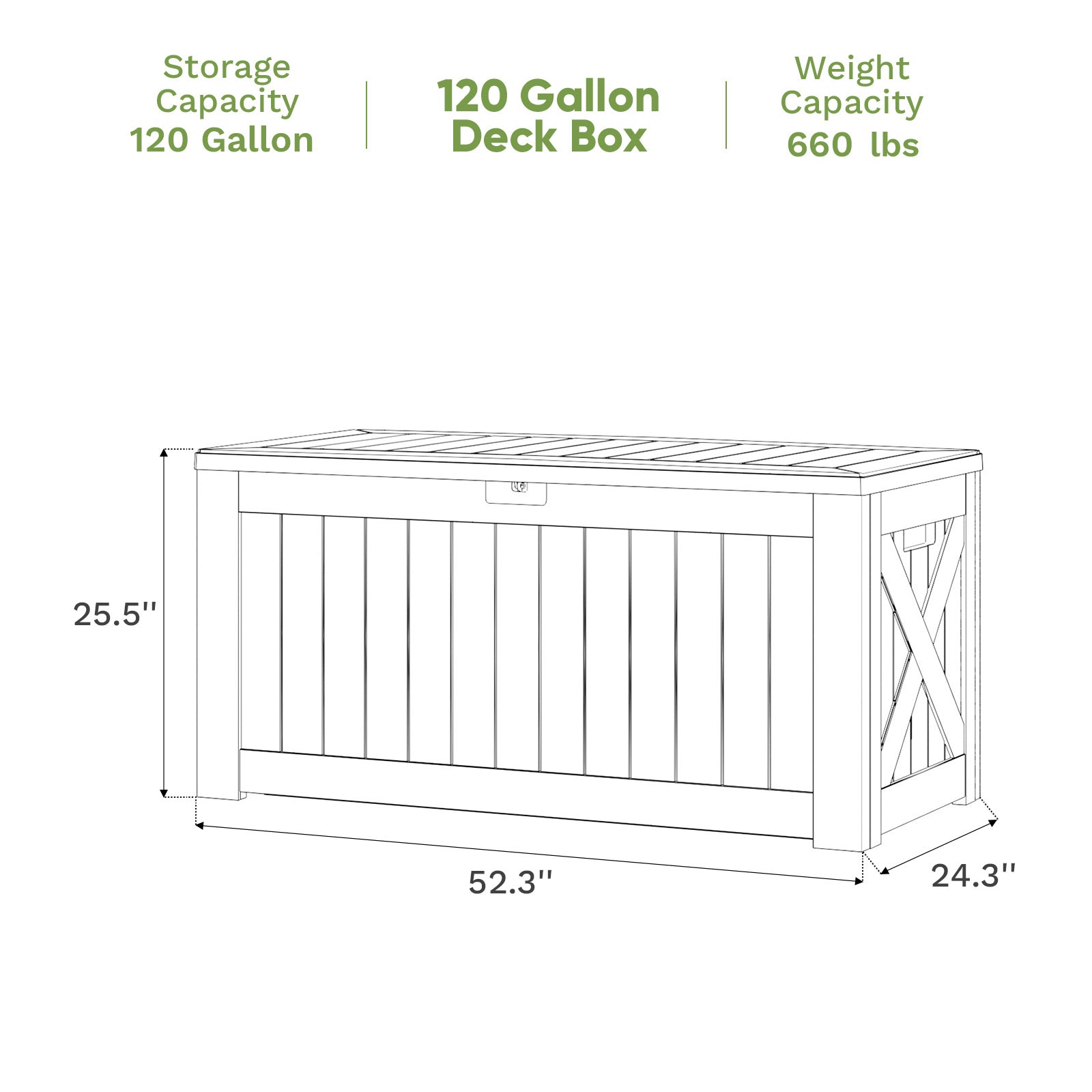 120 Gallon Deck Box 
color:khaki,gray,black,brown|Size:120