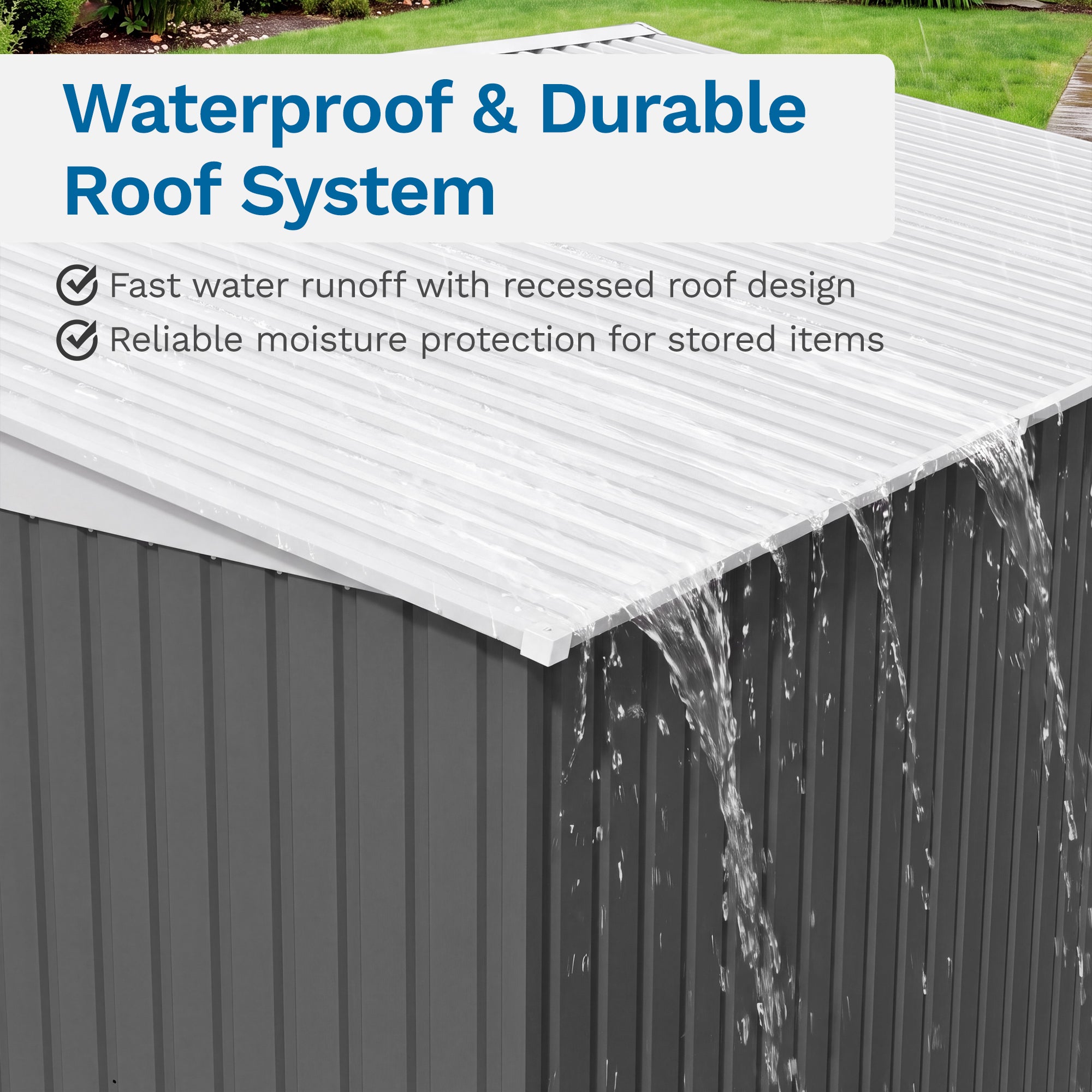 Patiowell 14x12 Metal Shed with Vents & Lockable Door, Gray