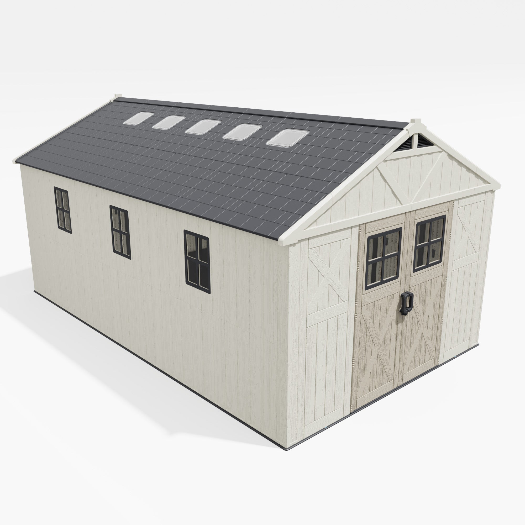 Patiowell 10x16ft Kick-it Plastic Storage Shed with Skylight & Windows