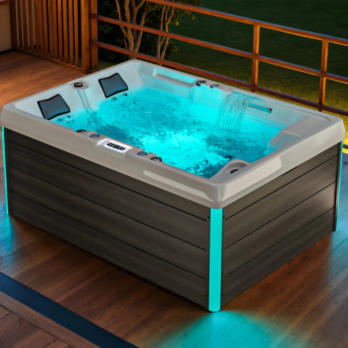 3-person Outdoor Hot Tub With 36 Water Jets & Digital Control System