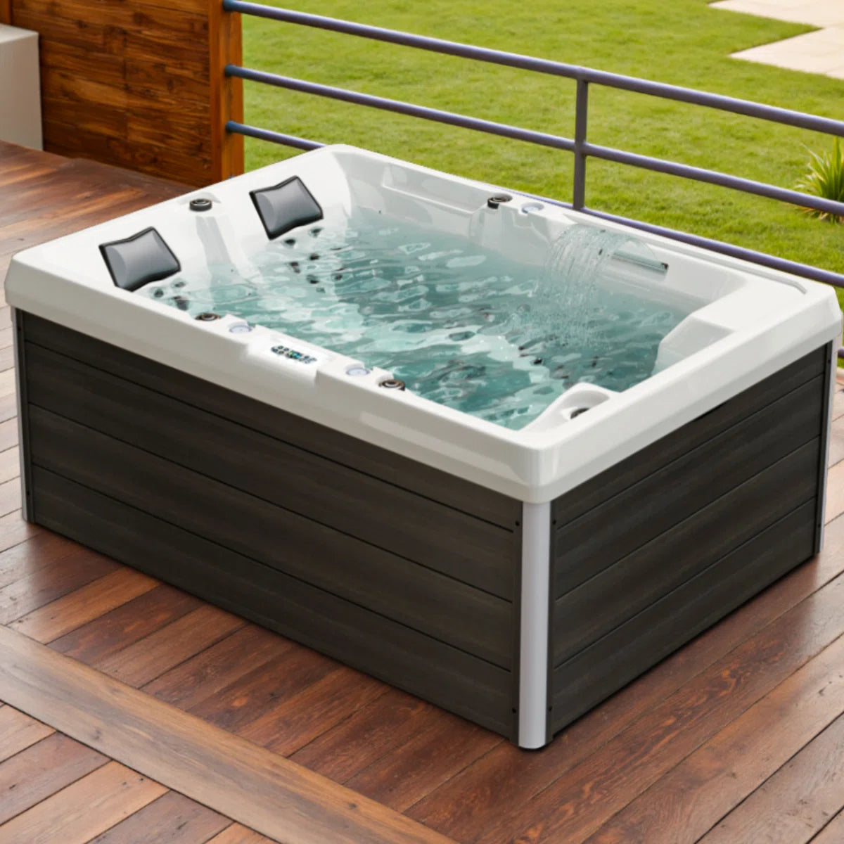 3-person Outdoor Hot Tub With 36 Water Jets & Digital Control System