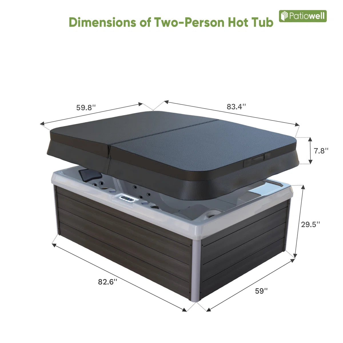 3-person Outdoor Hot Tub With 36 Water Jets & Digital Control System