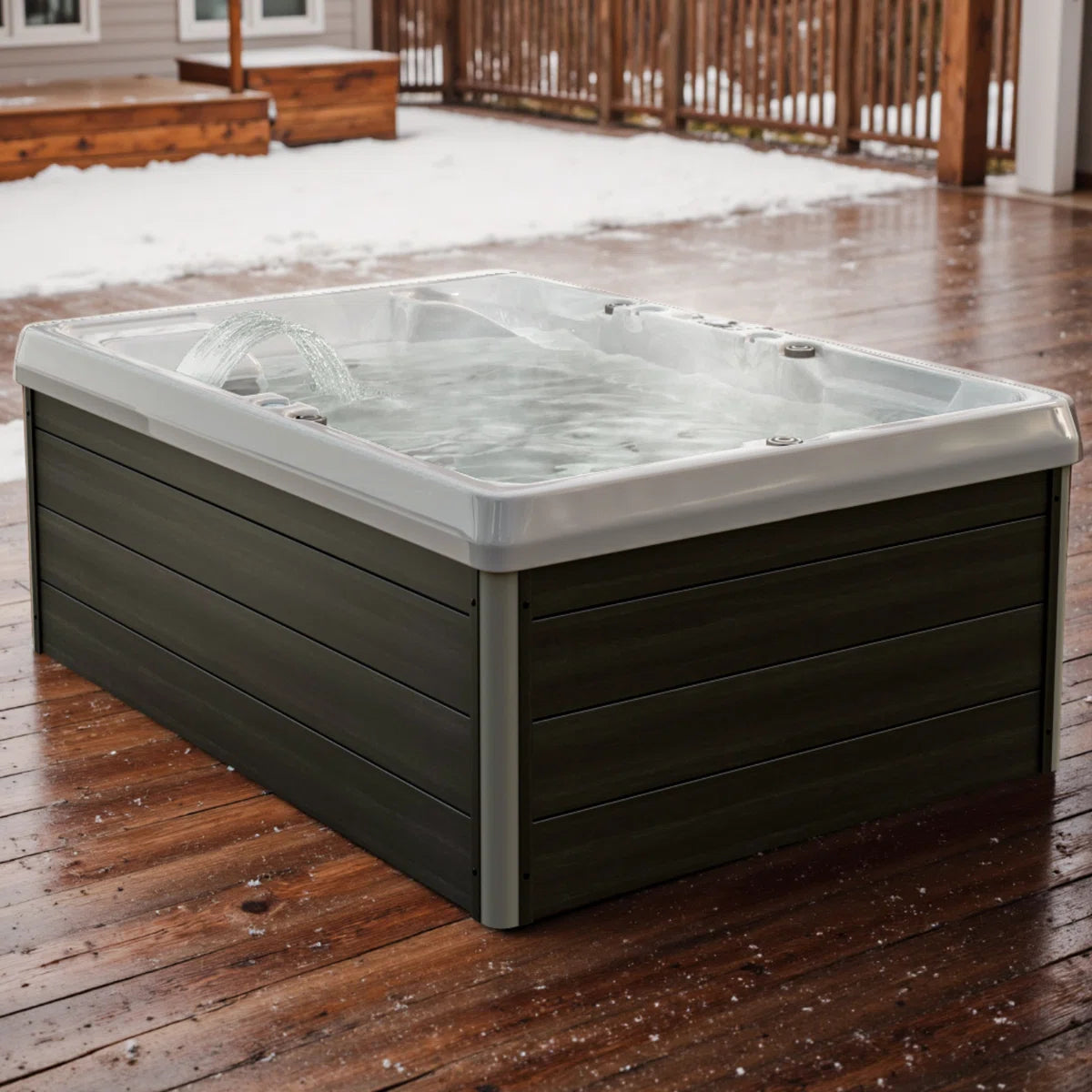 3-person Outdoor Hot Tub With 36 Water Jets & Digital Control System
