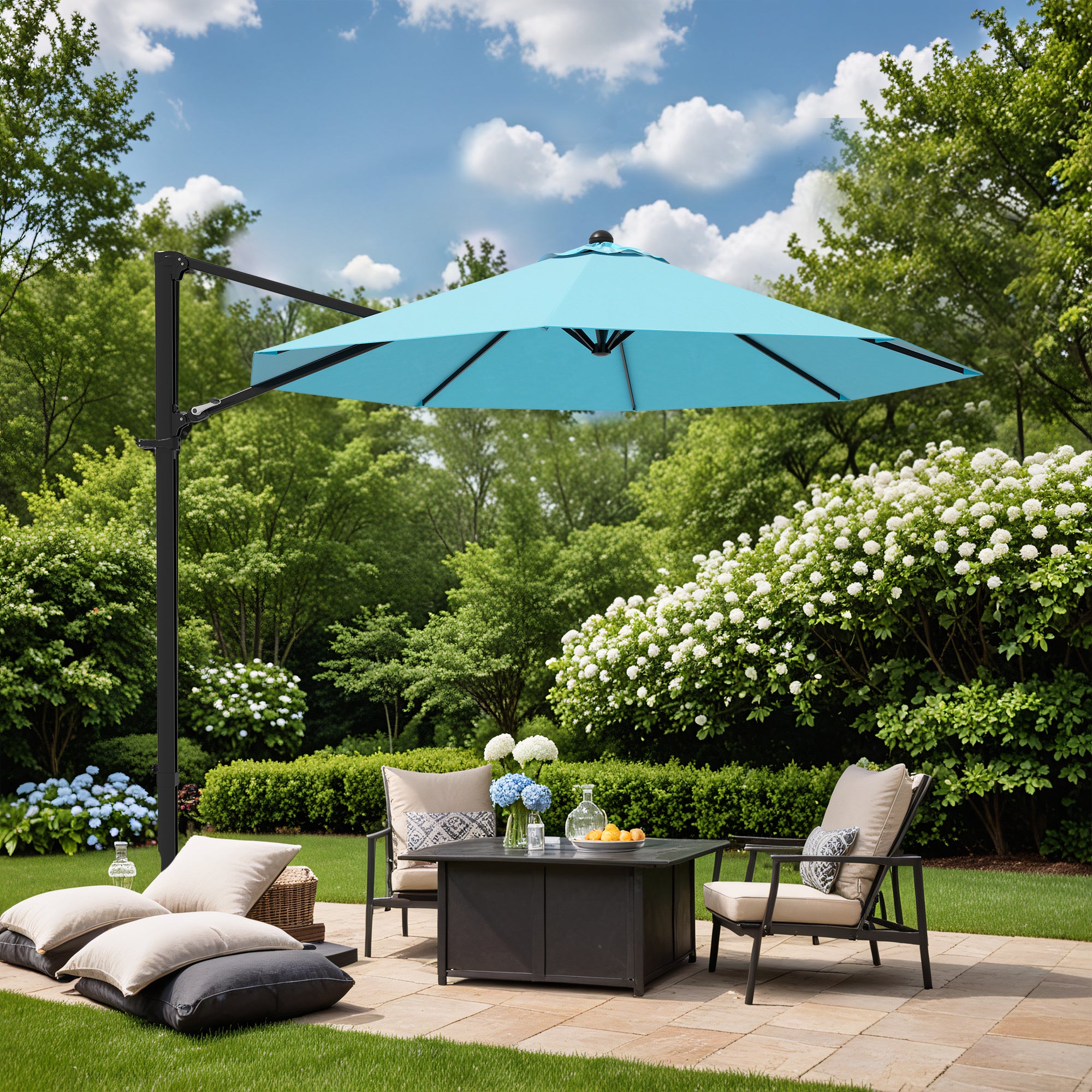 Patiowell 10FT Outdoor Patio Umbrella, 360° Rotation, Crank Open & Tilt, Beige