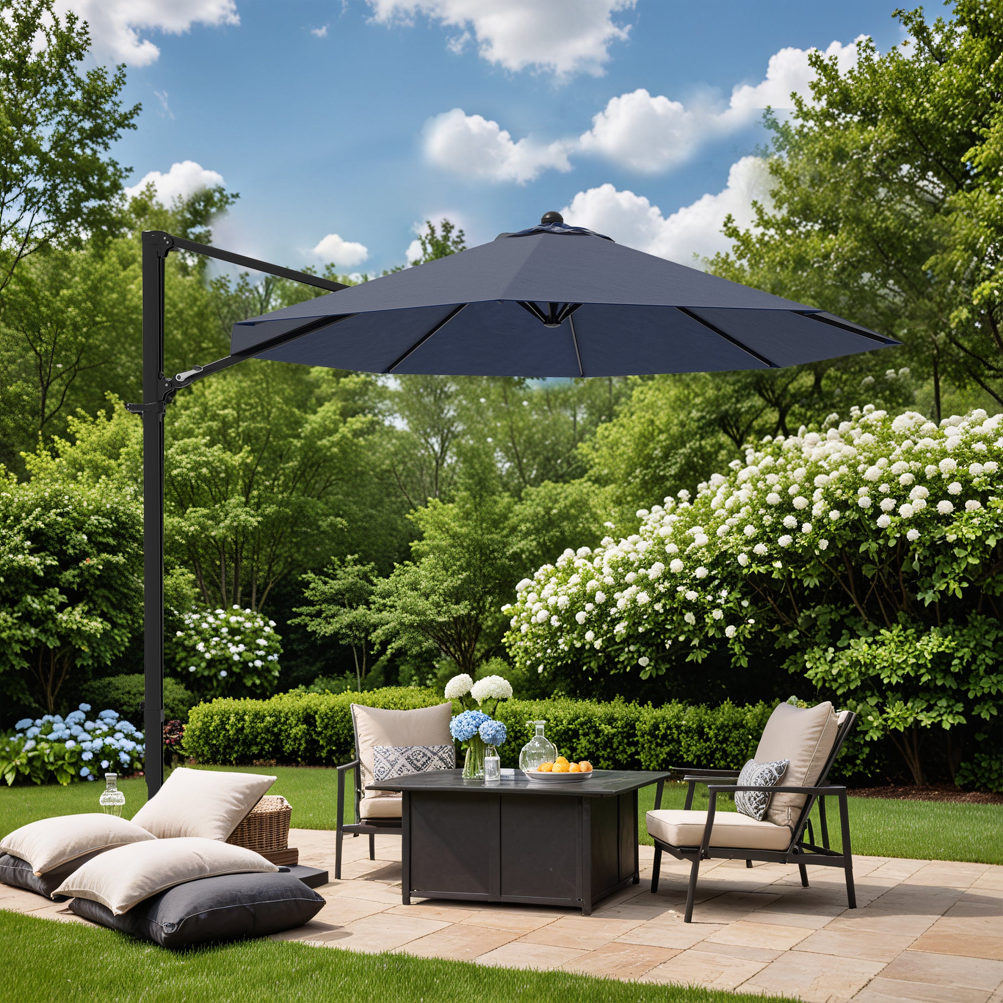 Patiowell 10FT Outdoor Patio Umbrella, 360° Rotation, Crank Open & Tilt, Beige