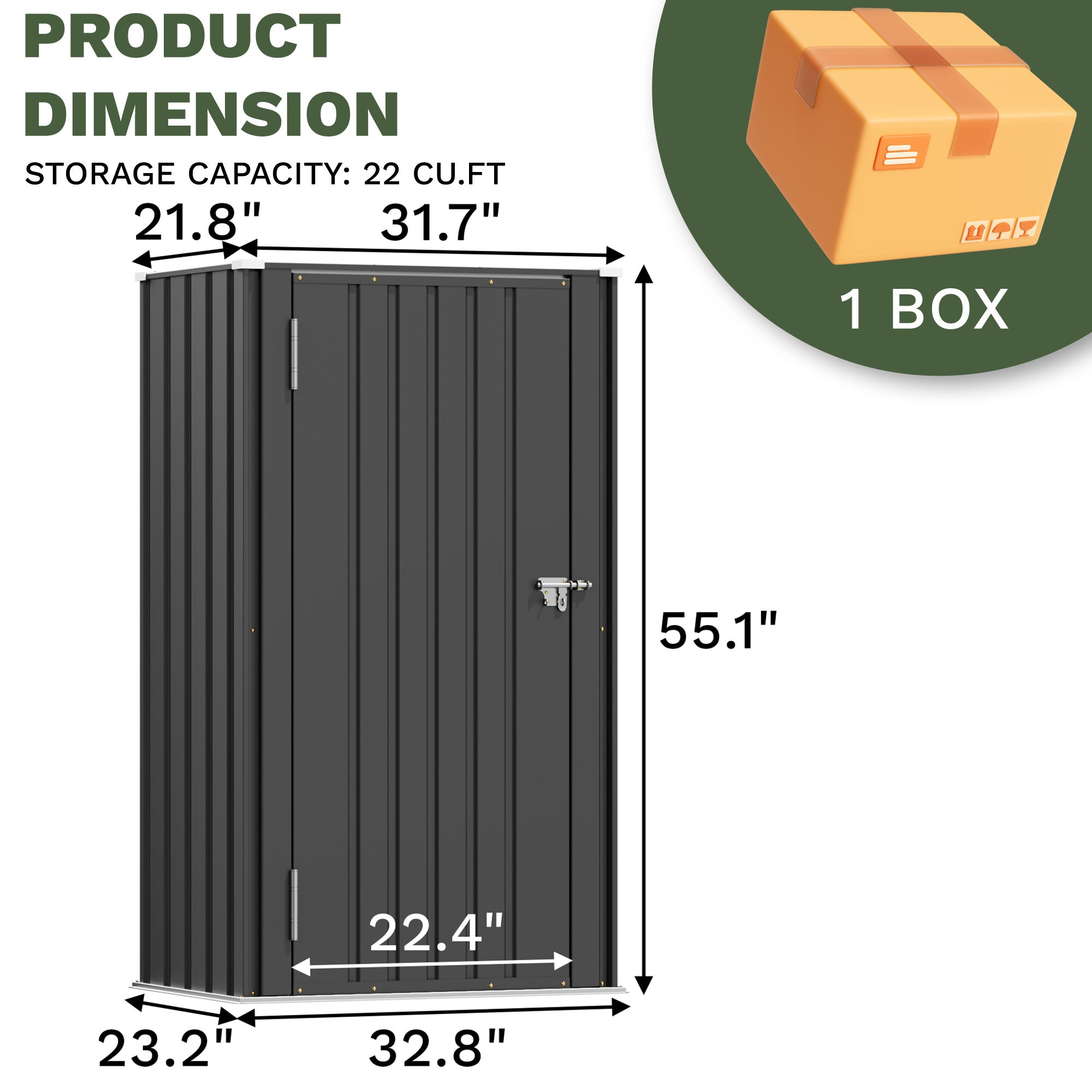 Patiowell 28 Cuft Outdoor Storage Cabinet